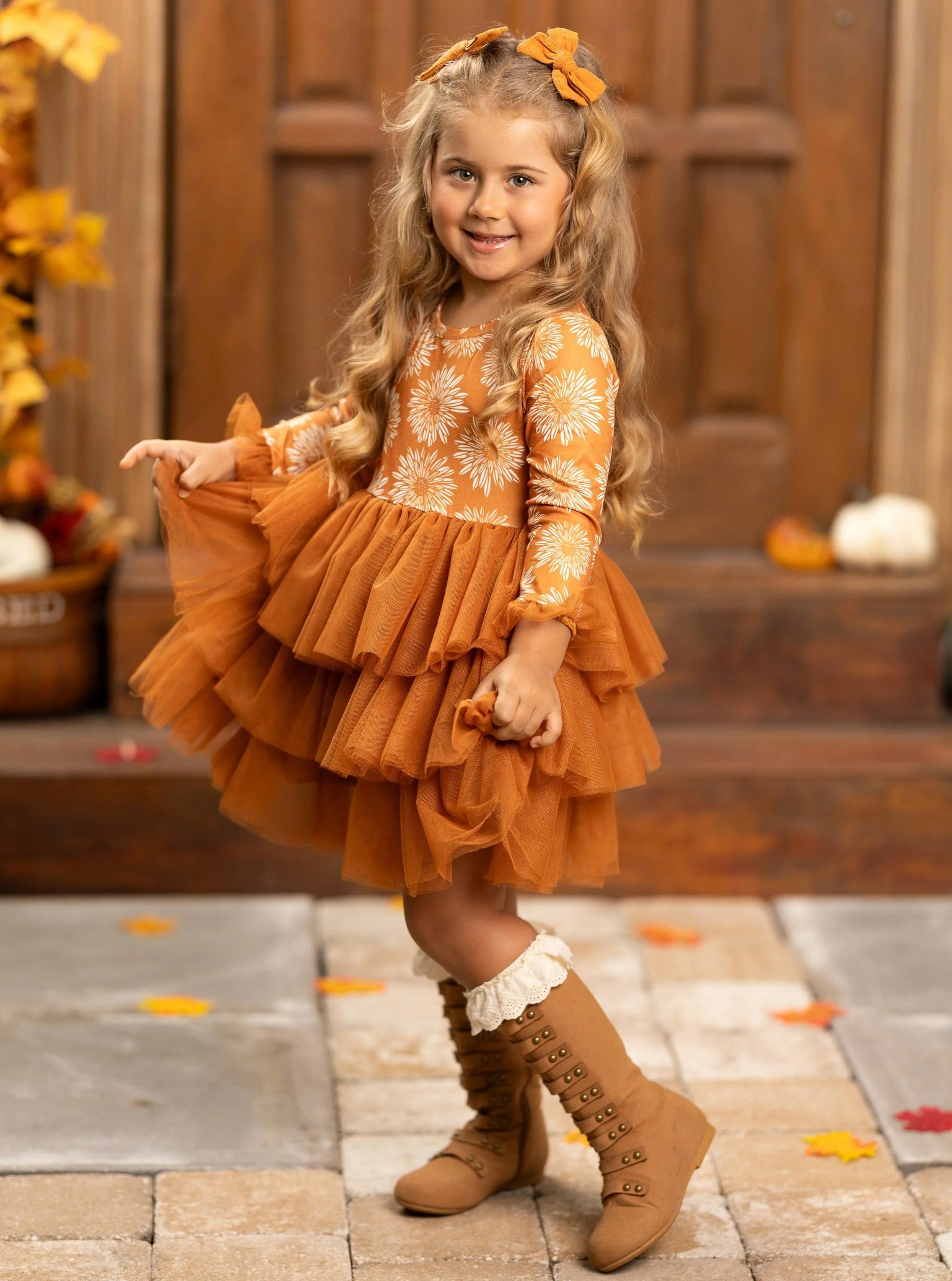 Pretty Pirouettes Brown Ruffle Tutu Dress - Image 2