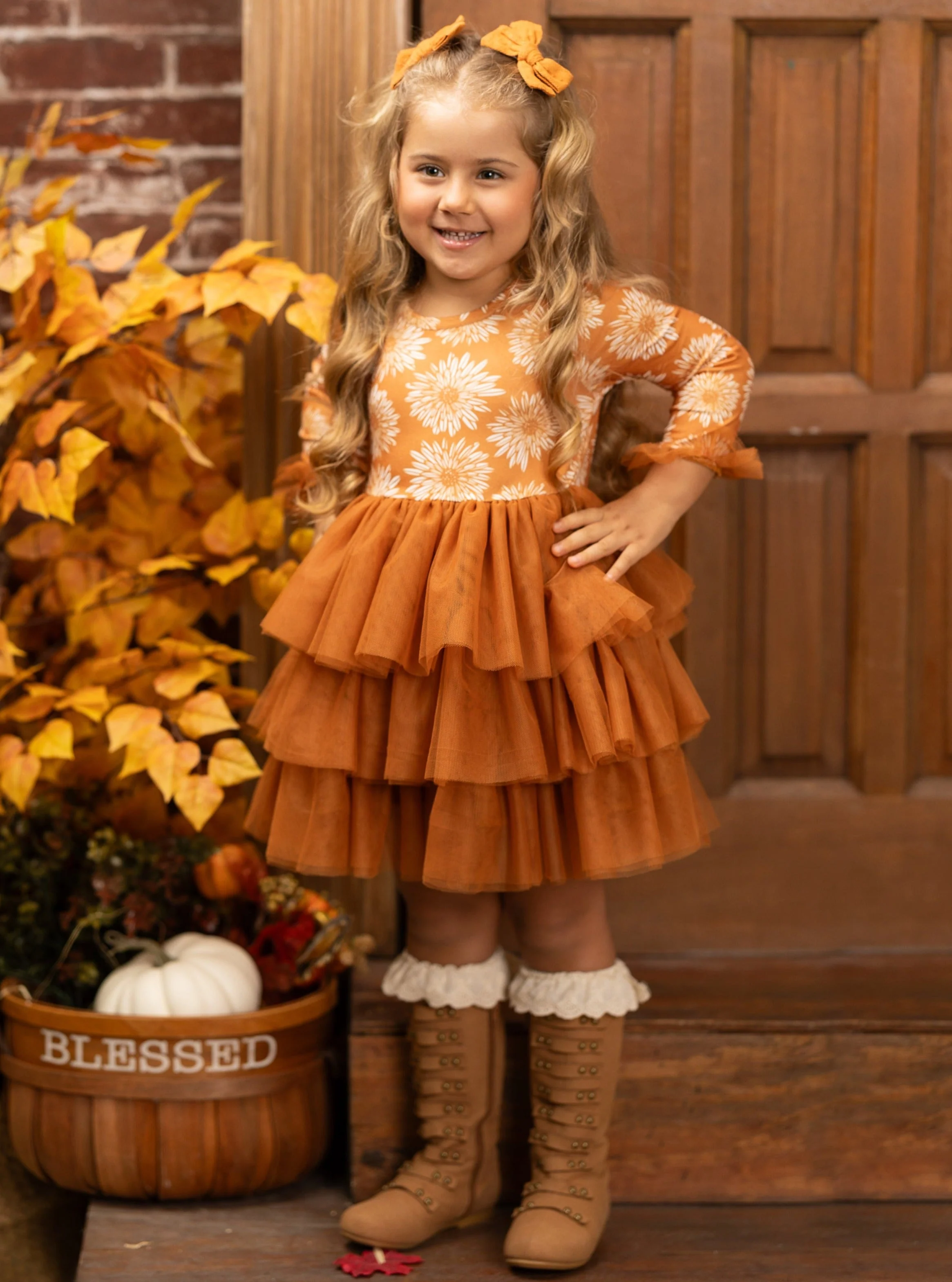 Pretty Pirouettes Brown Ruffle Tutu Dress - Image 5