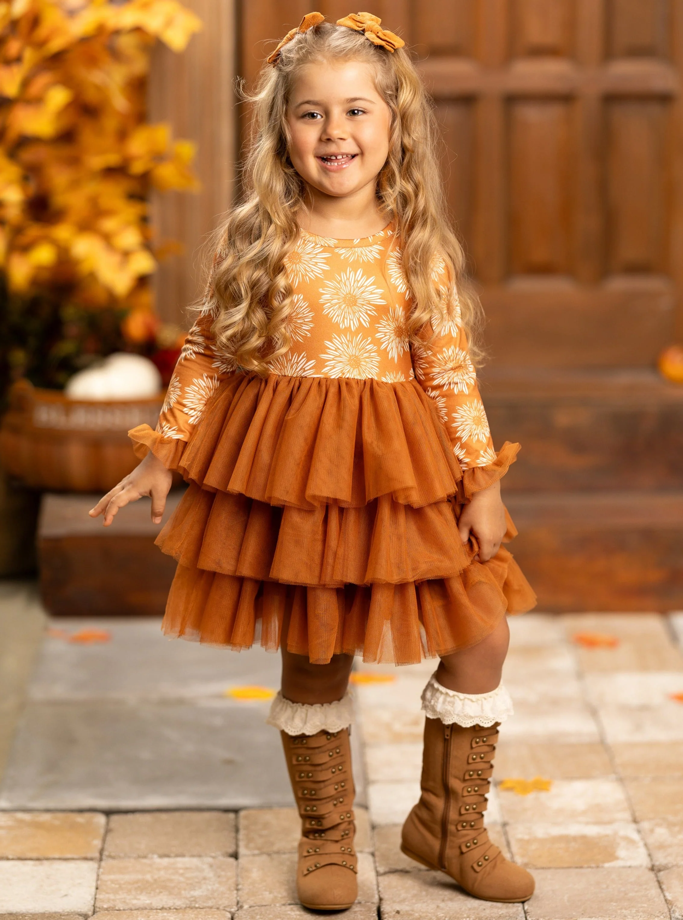 Pretty Pirouettes Brown Ruffle Tutu Dress - Image 6