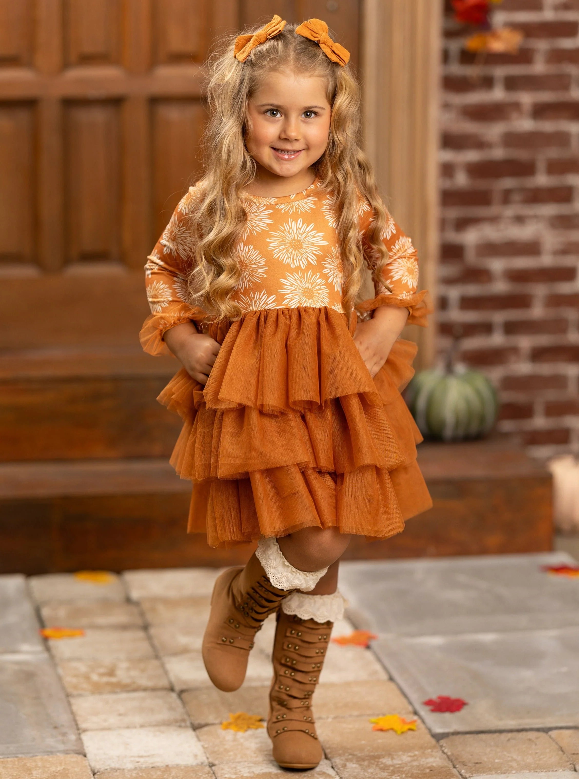 Pretty Pirouettes Brown Ruffle Tutu Dress - Image 7