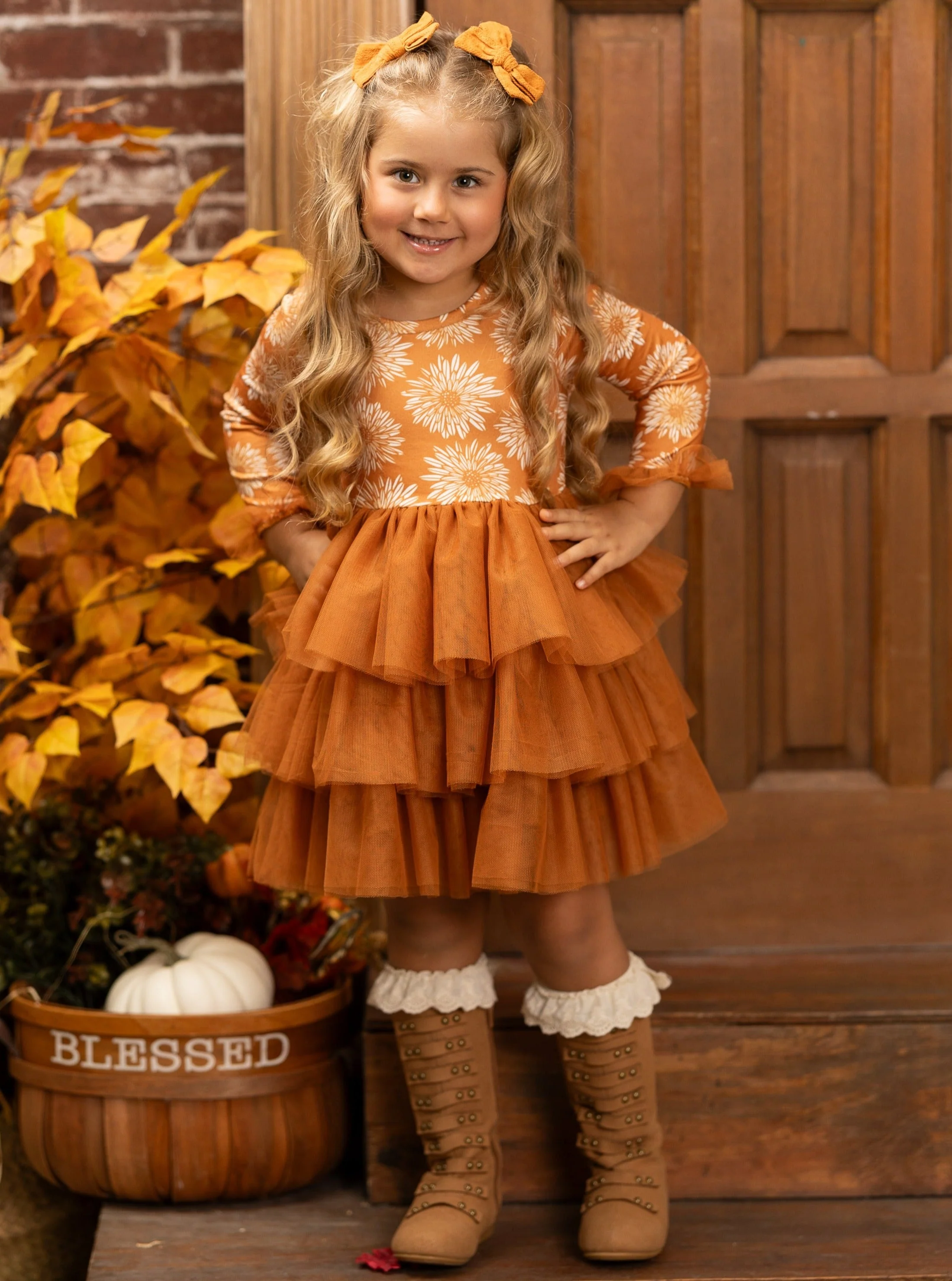 Pretty Pirouettes Brown Ruffle Tutu Dress - Image 8
