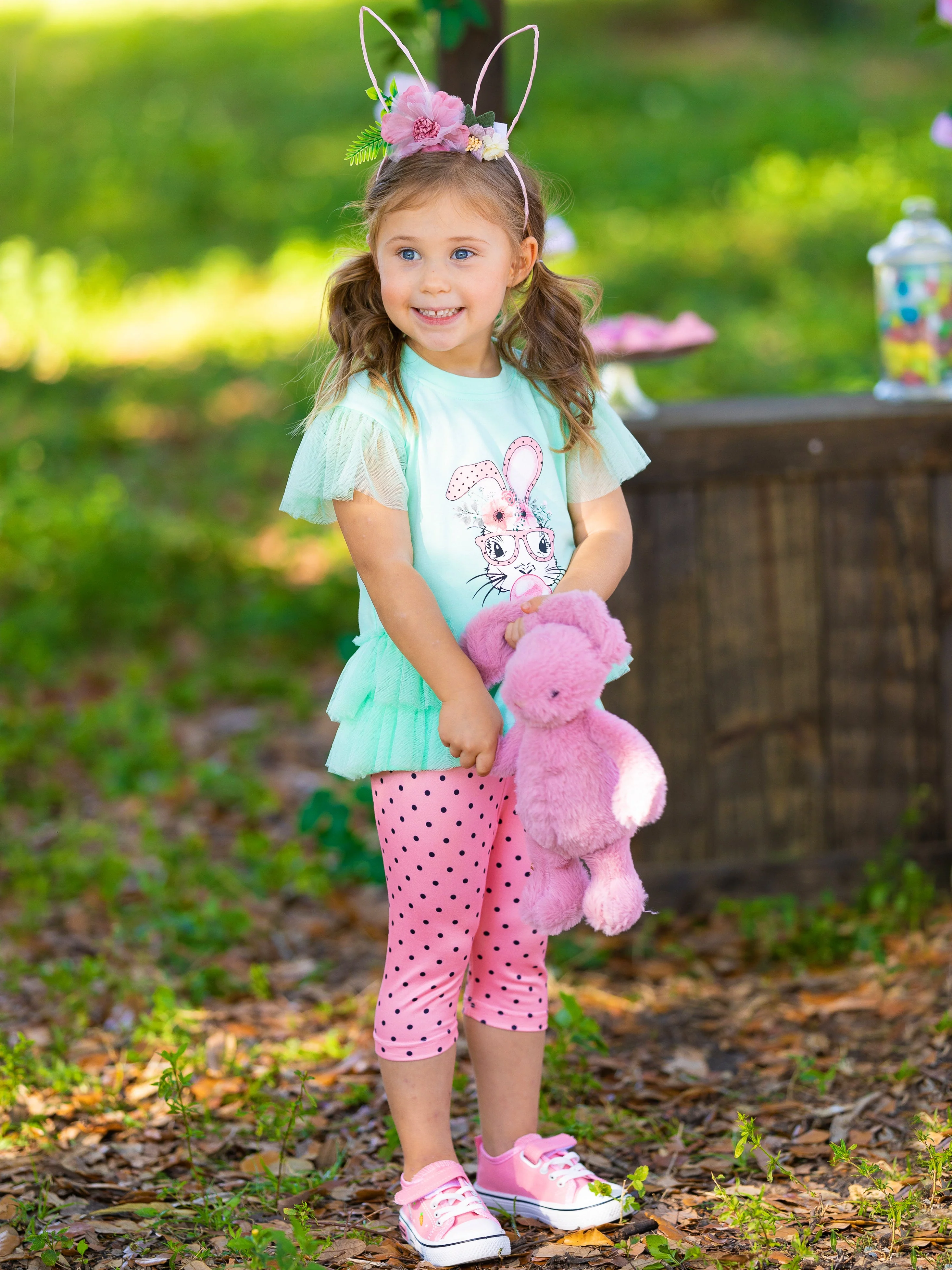 Bubble Yum Bunny Polka Dot Legging Set - Image 5