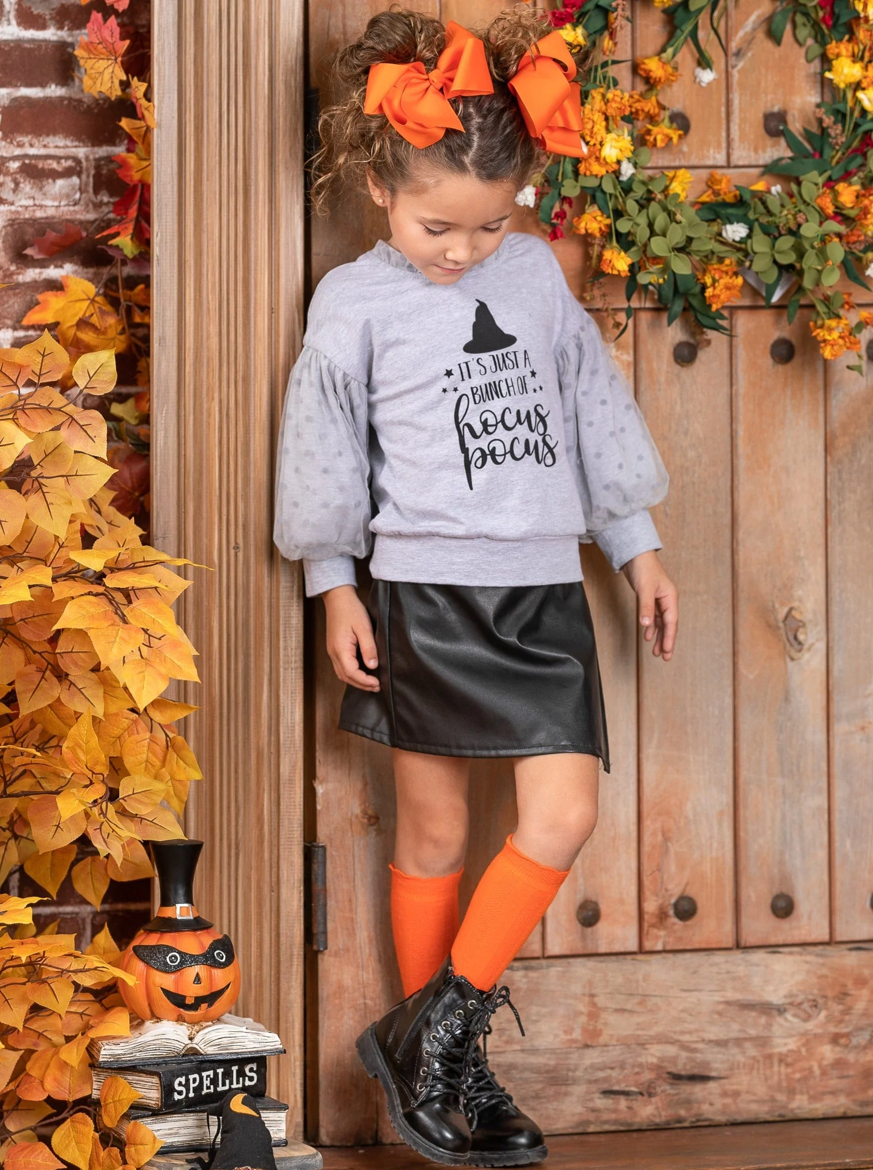Bunch Of Hocus Pocus Sweater and Vegan Leather Skirt Set - Image 2