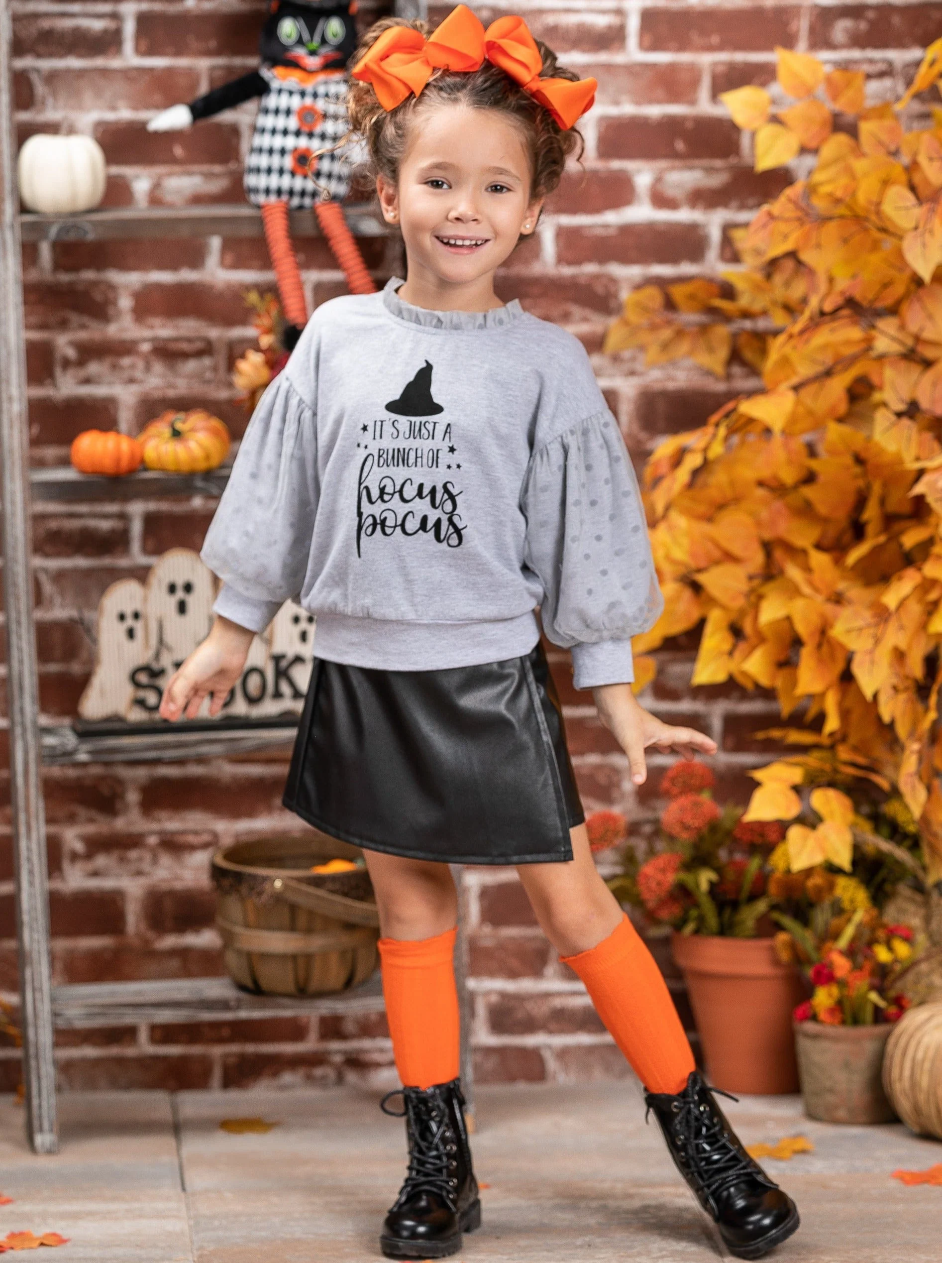 Bunch Of Hocus Pocus Sweater and Vegan Leather Skirt Set - Image 5