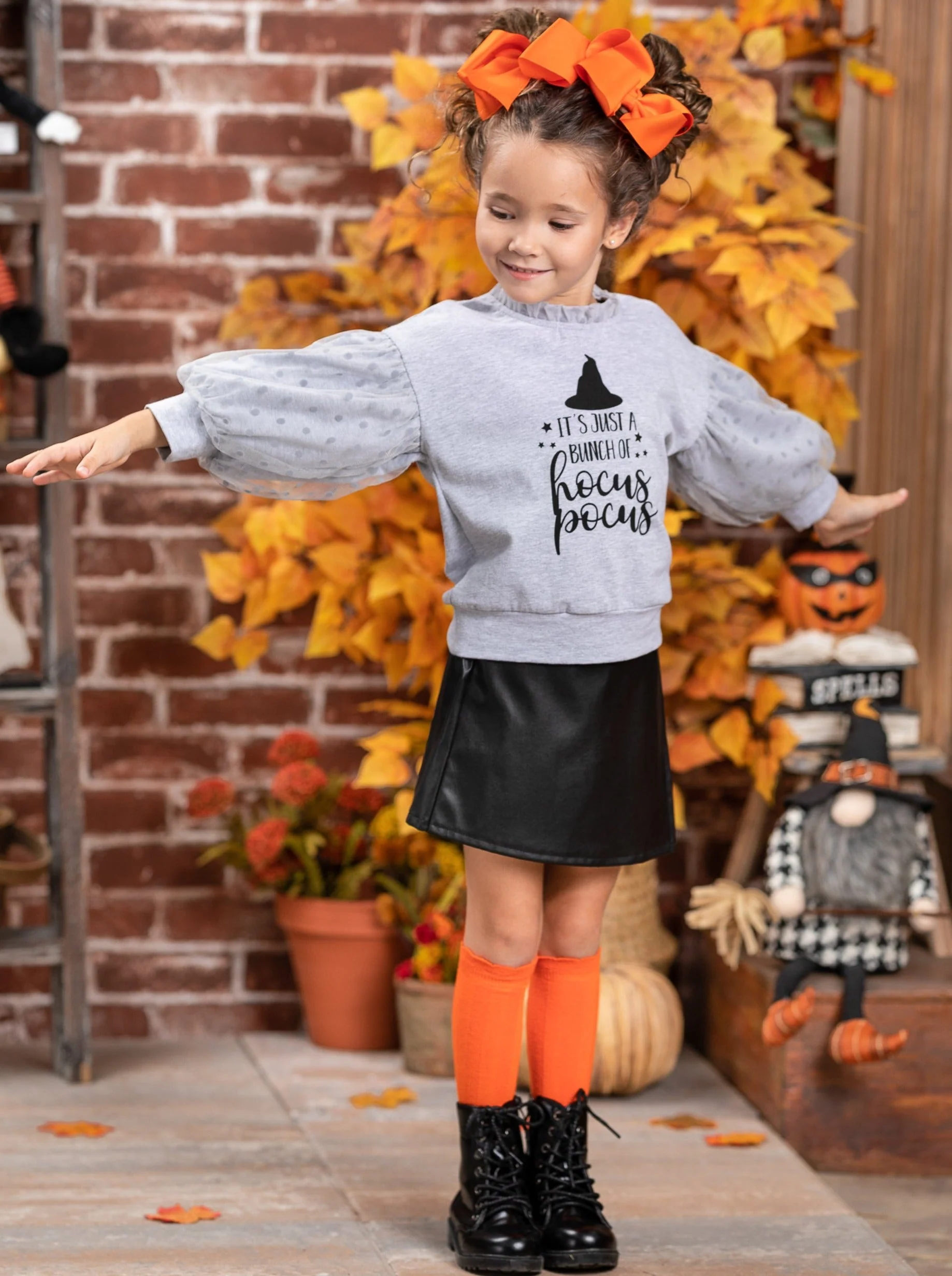 Bunch Of Hocus Pocus Sweater and Vegan Leather Skirt Set - Image 7