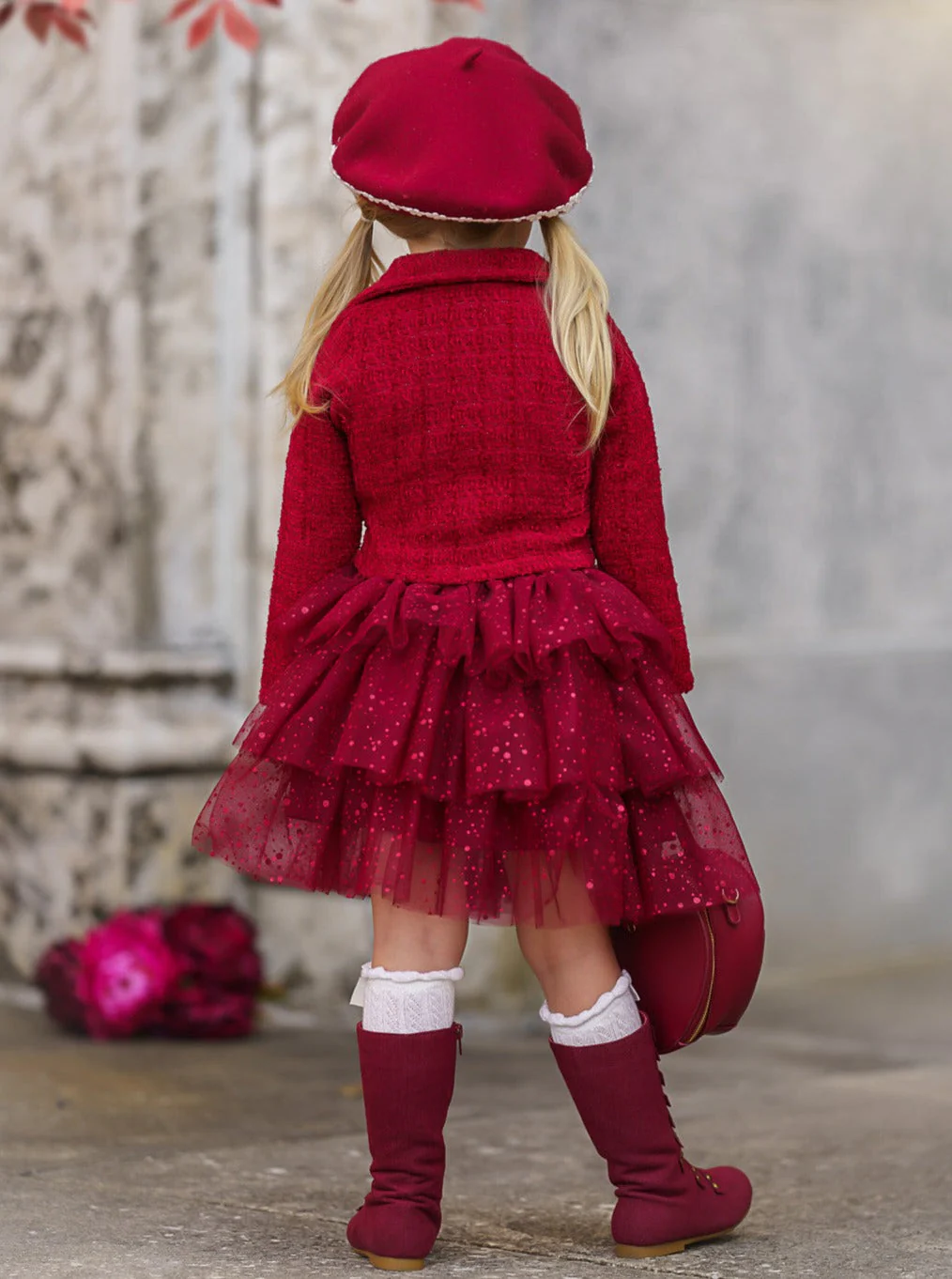 Fairy Flutter Red Jacket and Tutu Skirt Set - Image 6