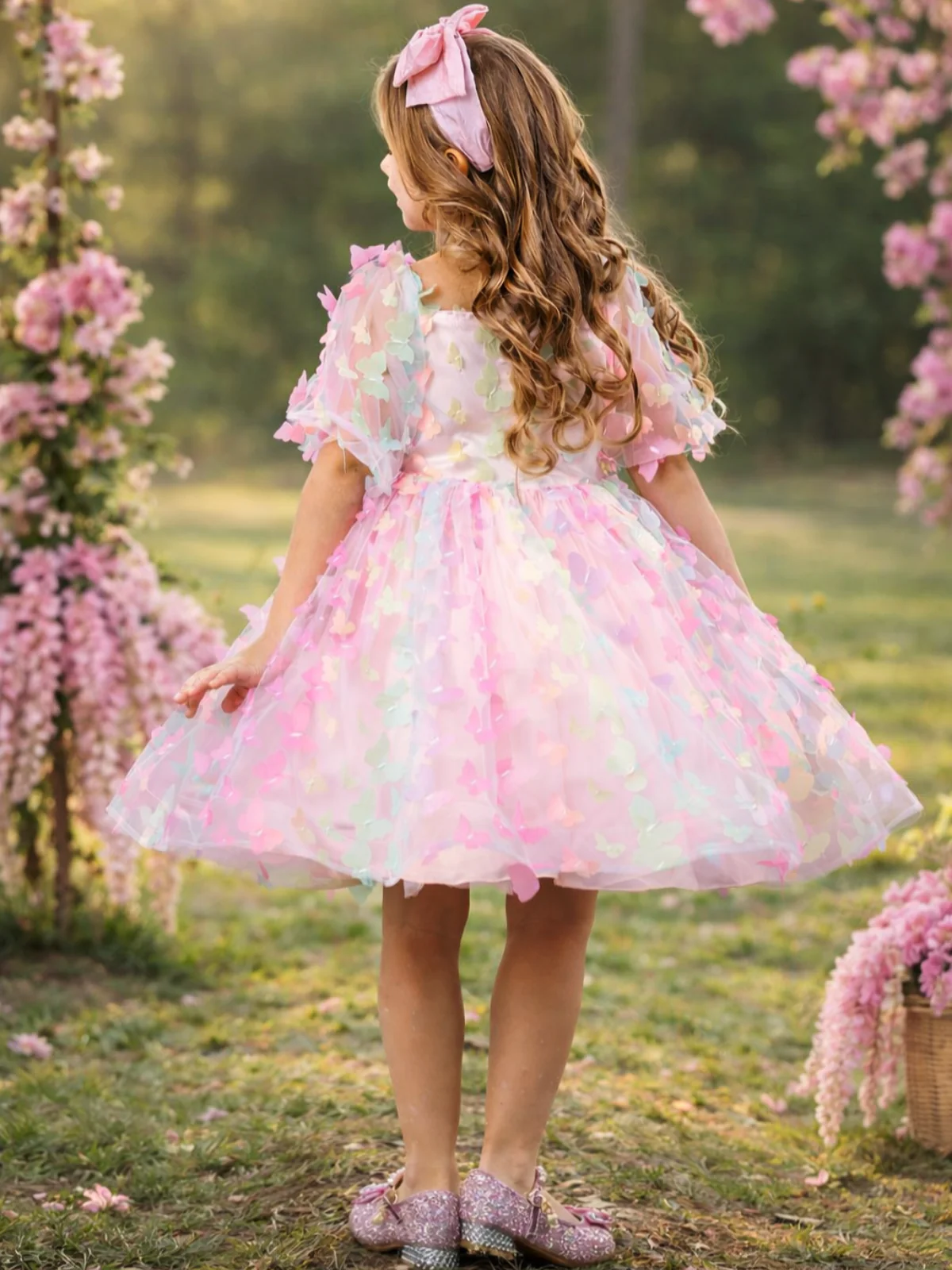 Butterfly Bliss 3D Applique Party Dress - Image 3