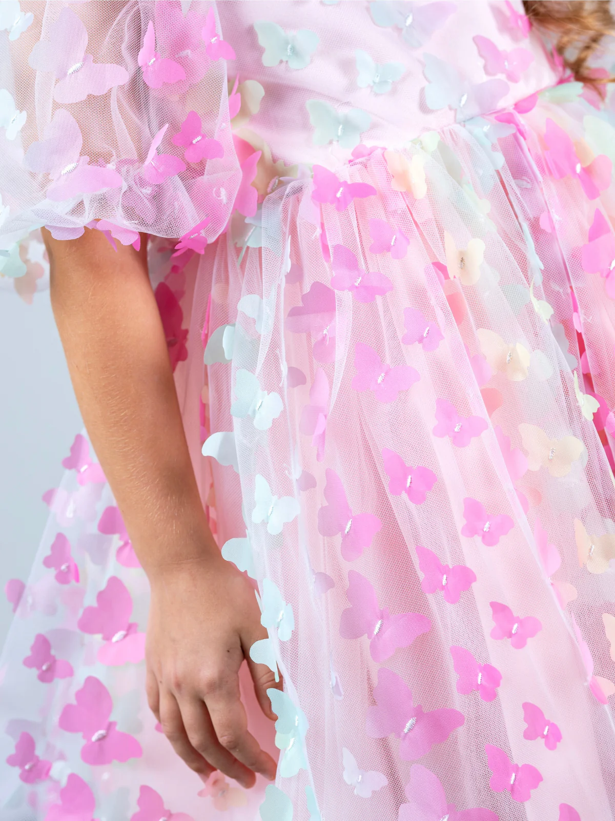 Butterfly Bliss 3D Applique Party Dress - Image 6