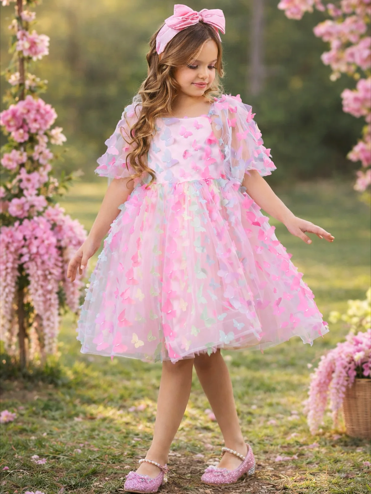 Butterfly Bliss 3D Applique Party Dress - Image 8