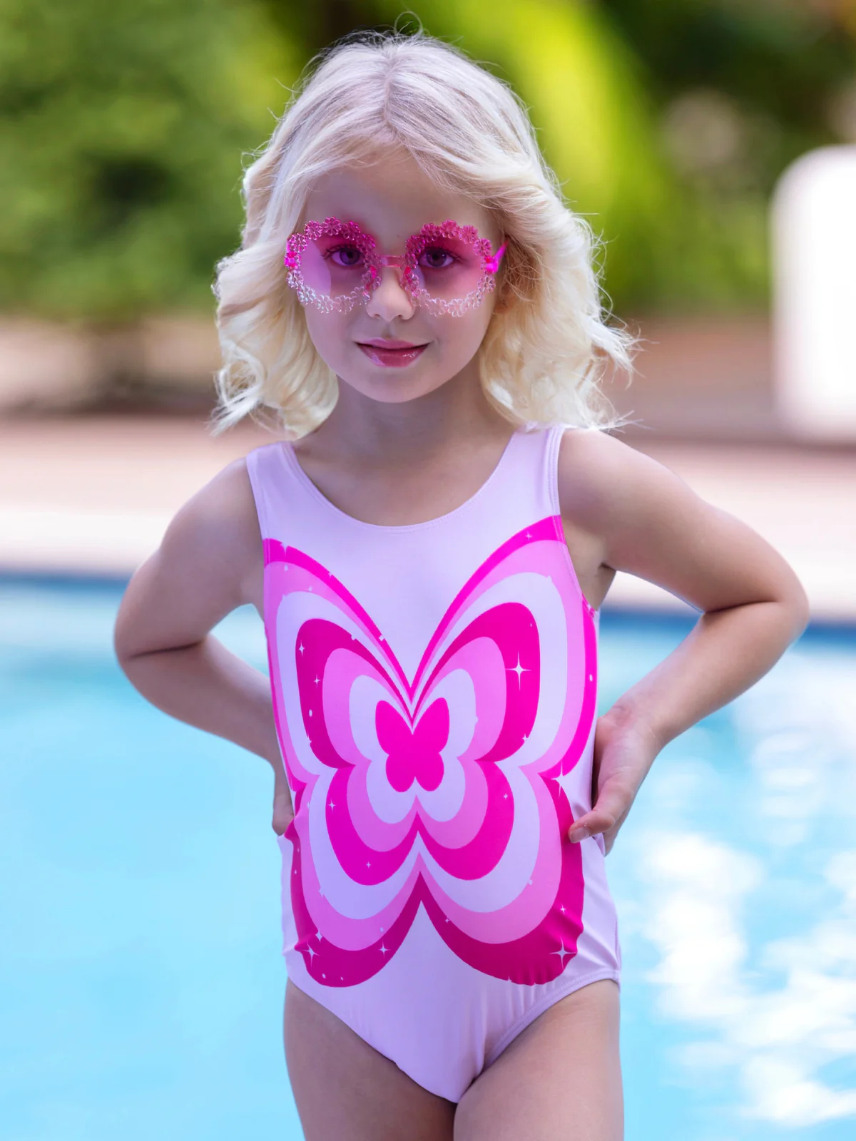 Butterfly Bloom Y2K Pink One-Piece Swimsuit - Image 2