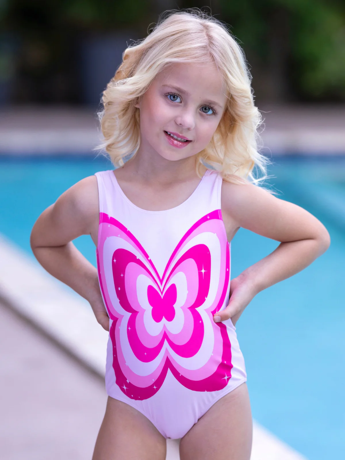 Butterfly Bloom Y2K Pink One-Piece Swimsuit - Image 4