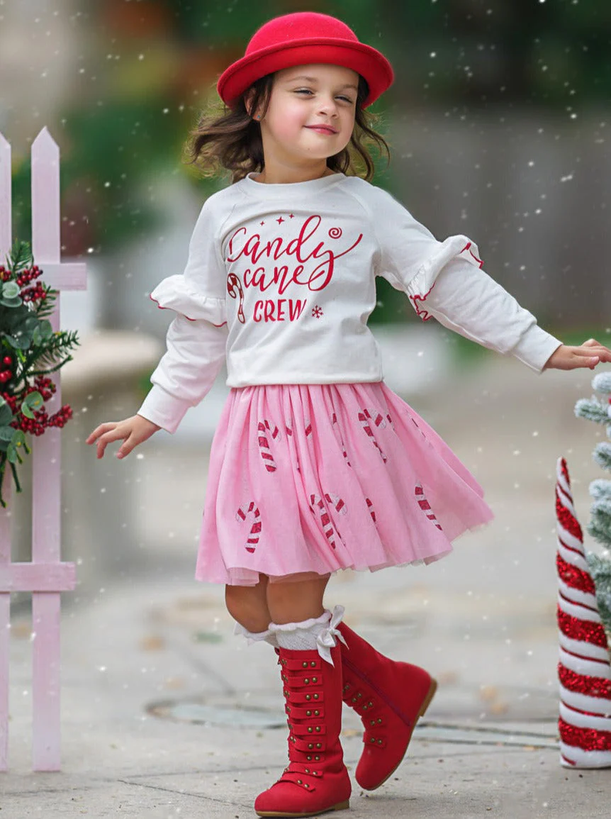 Candy Cane Crew Christmas Tutu Skirt Set - Image 5