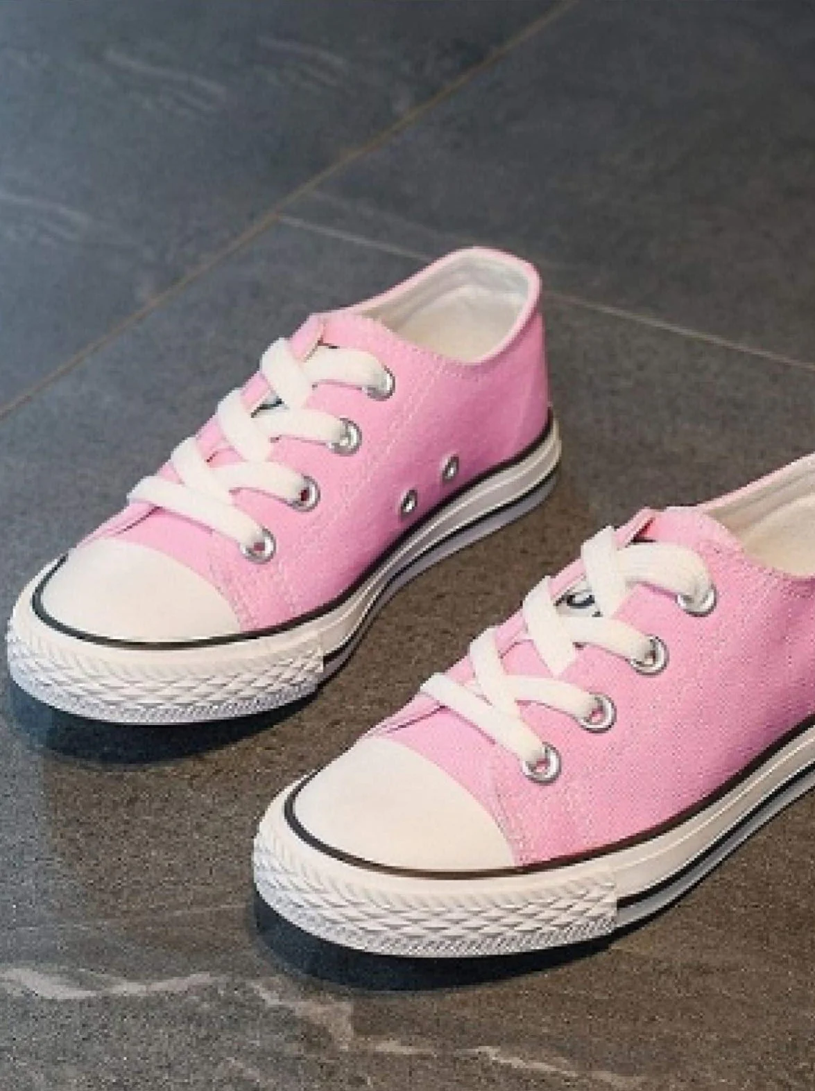Precious Pink Canvas Sneakers By Liv and Mia - Image 2