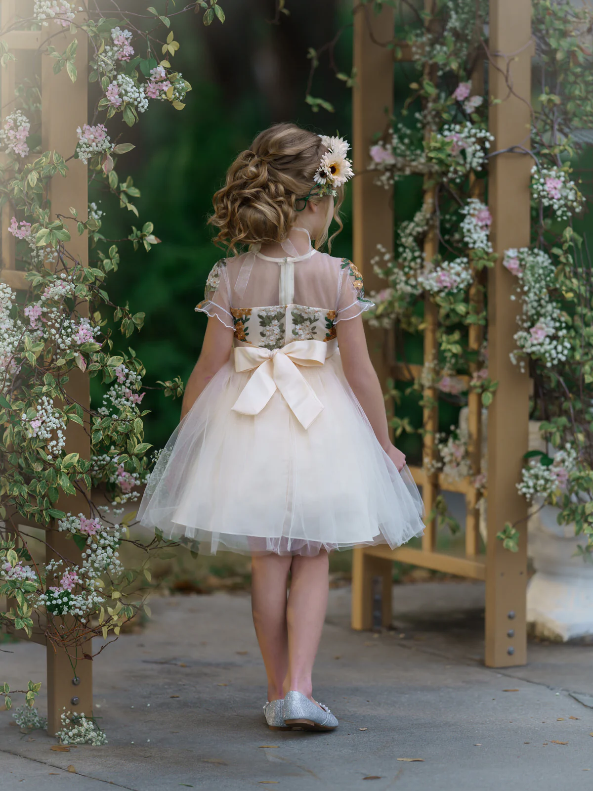 Cherished Floral Embroidered Tulle Dress - Image 3