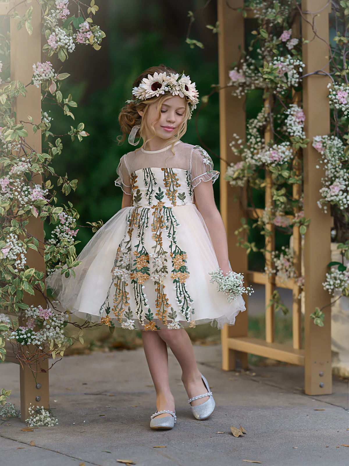 Cherished Floral Embroidered Tulle Dress - Image 4