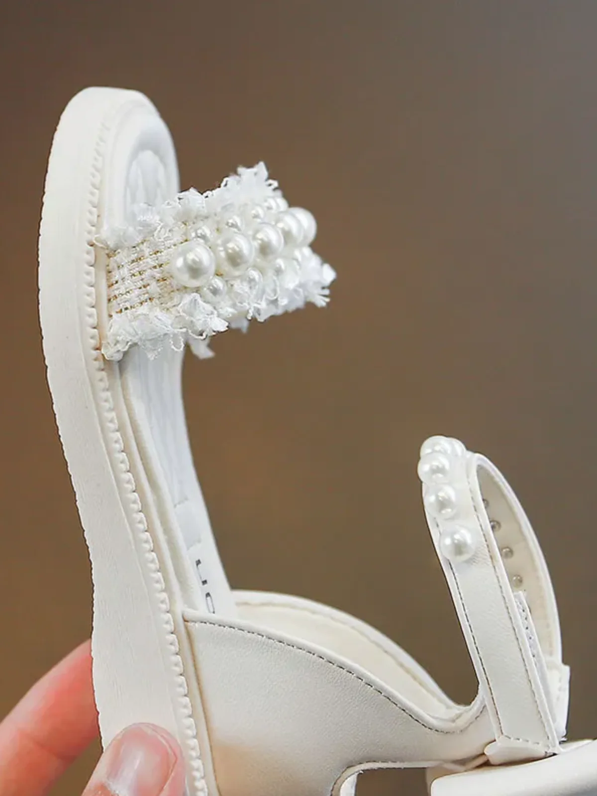 Chic and Stylish Girls' Sandals with Pearl Accents By Liv and Mia - Image 5