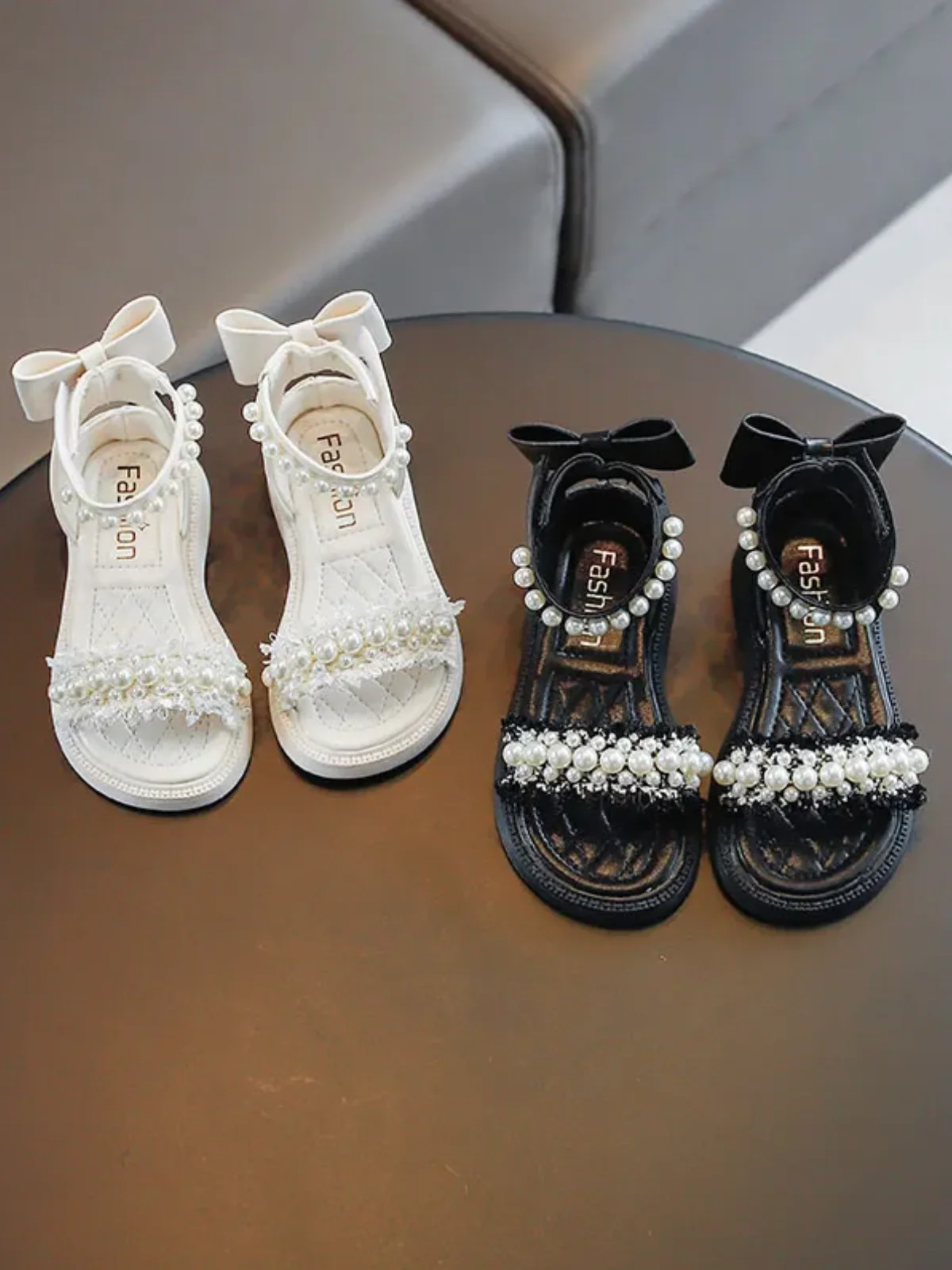 Chic and Stylish Girls' Sandals with Pearl Accents By Liv and Mia - Image 6