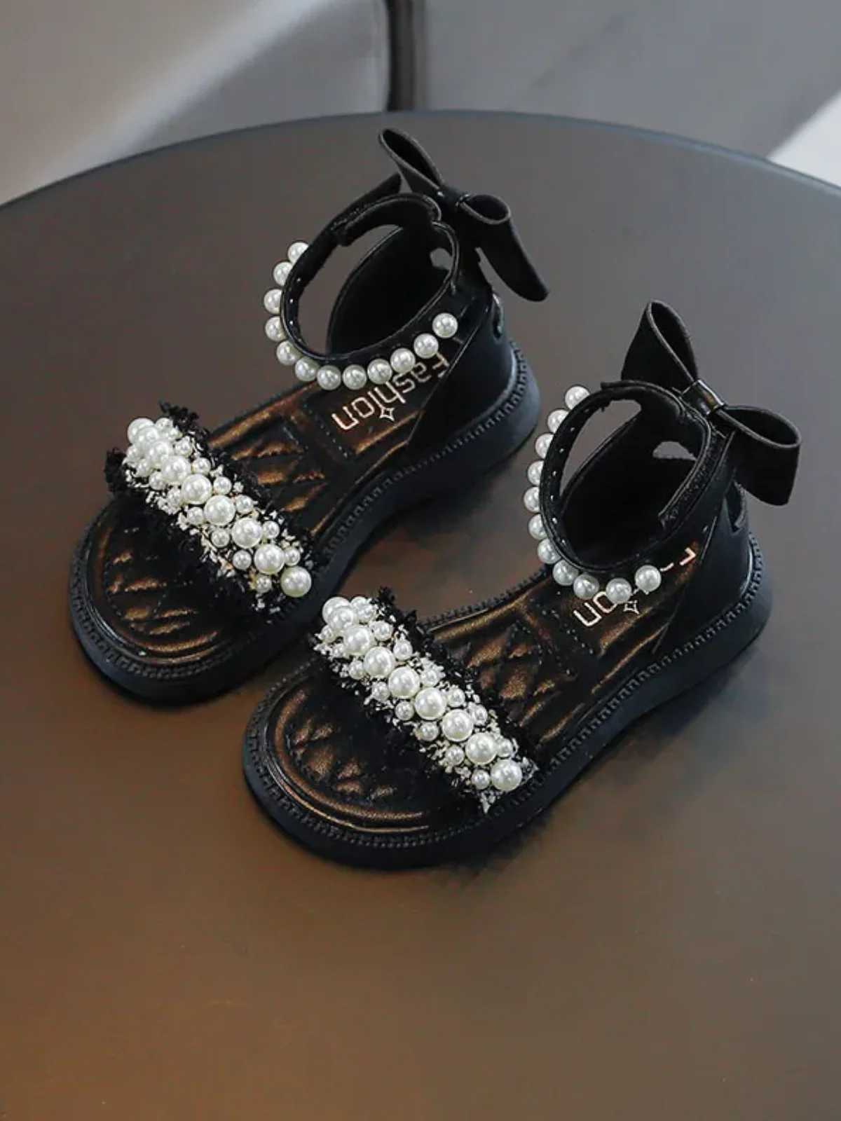Chic and Stylish Girls' Sandals with Pearl Accents By Liv and Mia - Image 7