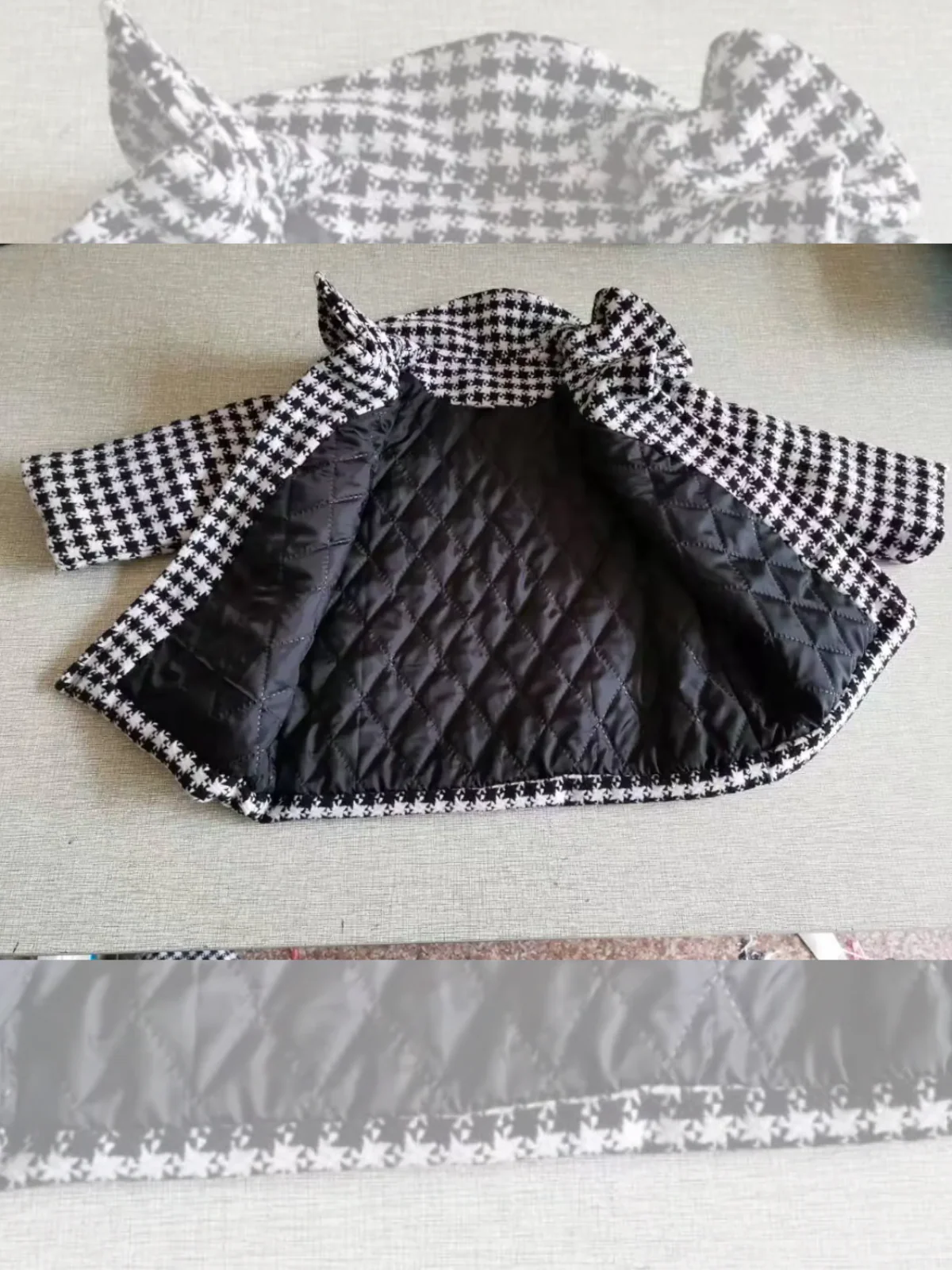 Chic Houndstooth Long Coat - Image 4