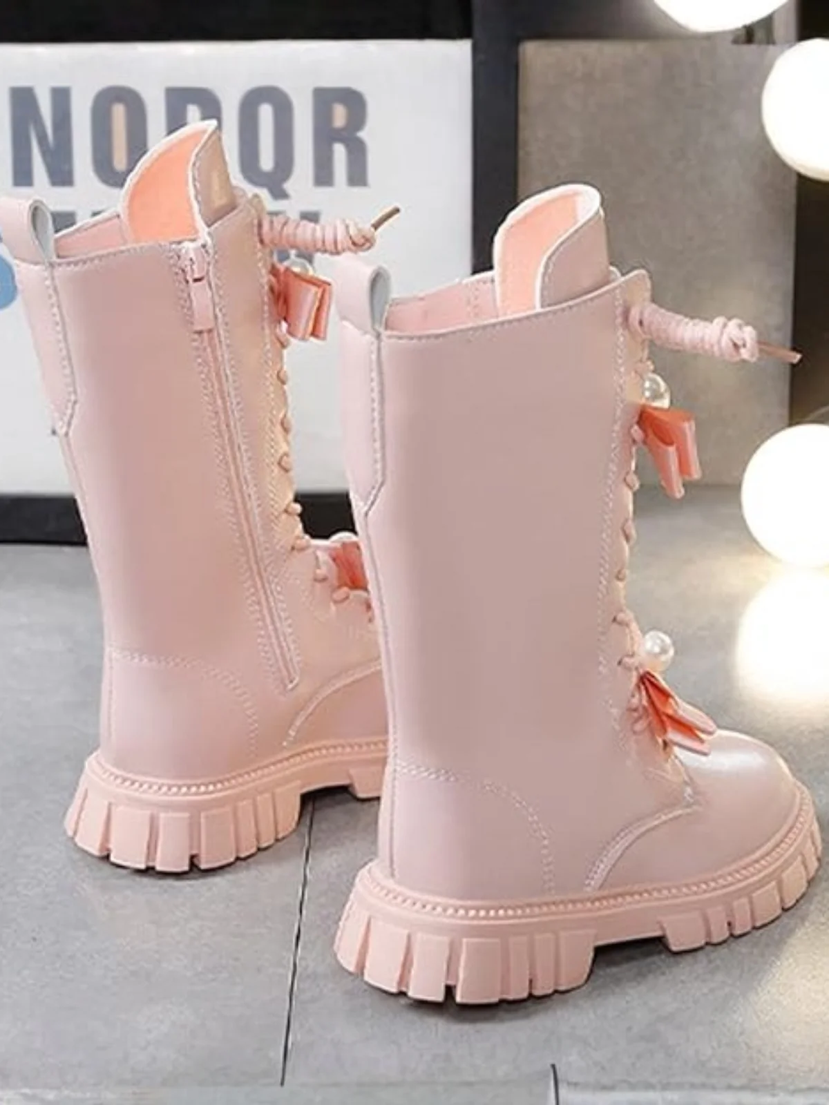 Chic Bow Leather Mid-Calf Boots - Image 7