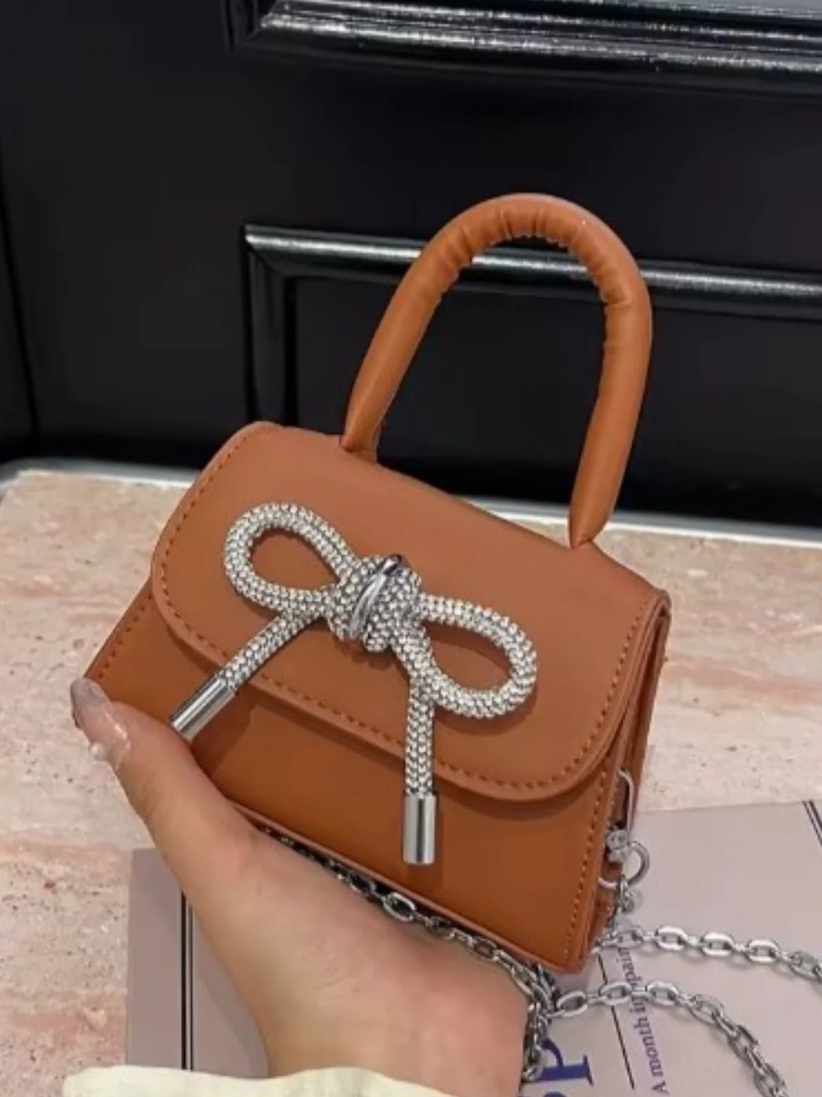 Chic Bow Charm Mini Crossbody Bag - Image 3