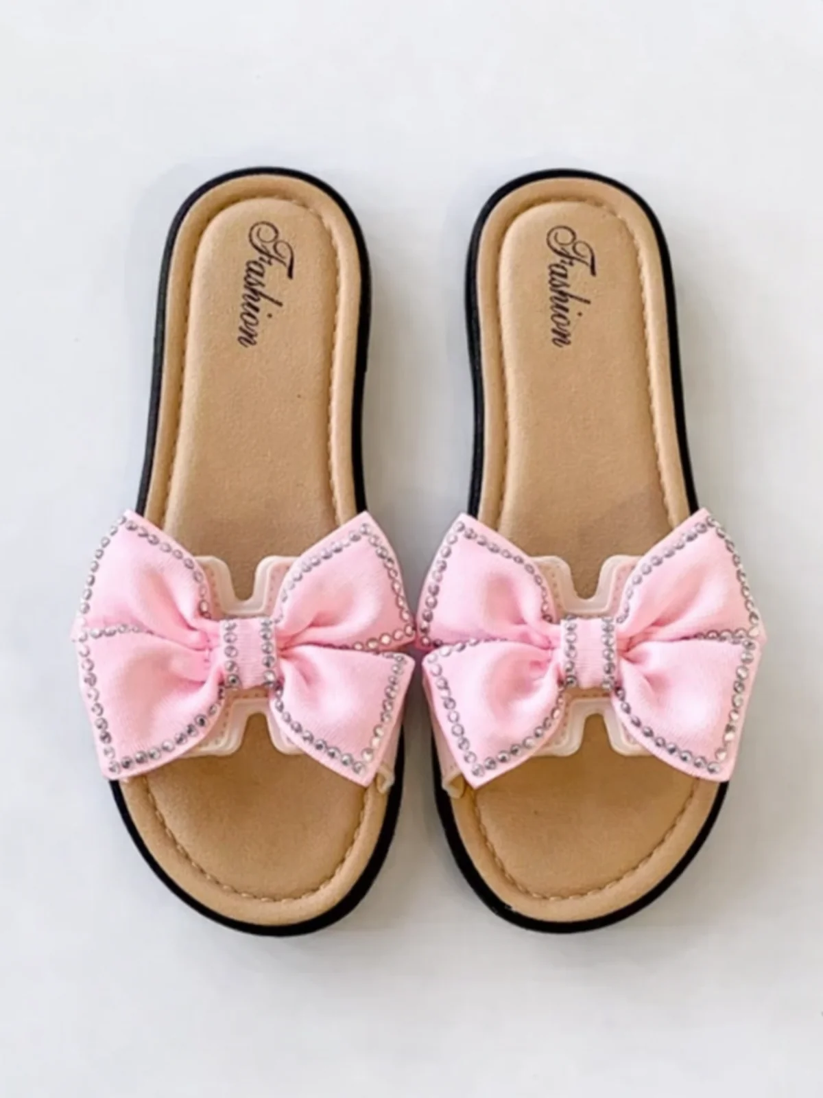 Chic Darling Bow Rhinestone Slip-On Slide Sandal - Image 3