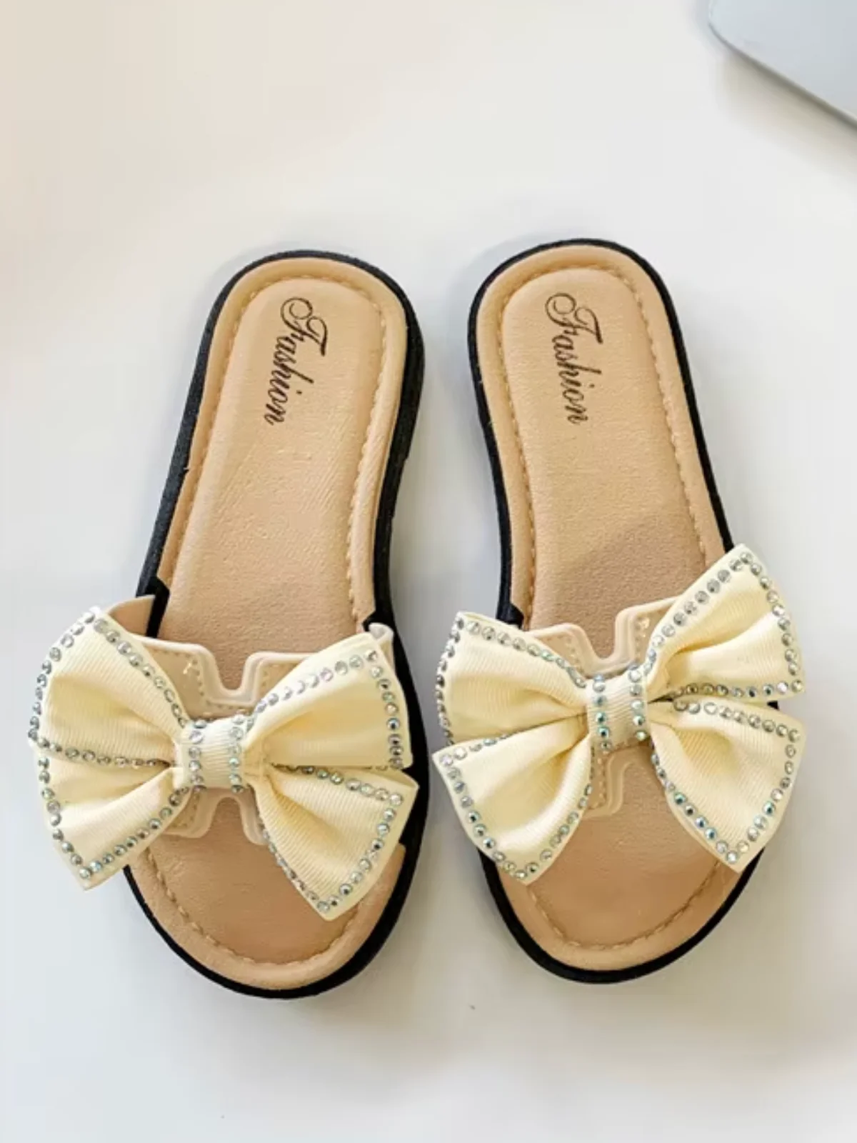 Chic Darling Bow Rhinestone Slip-On Slide Sandal - Image 5
