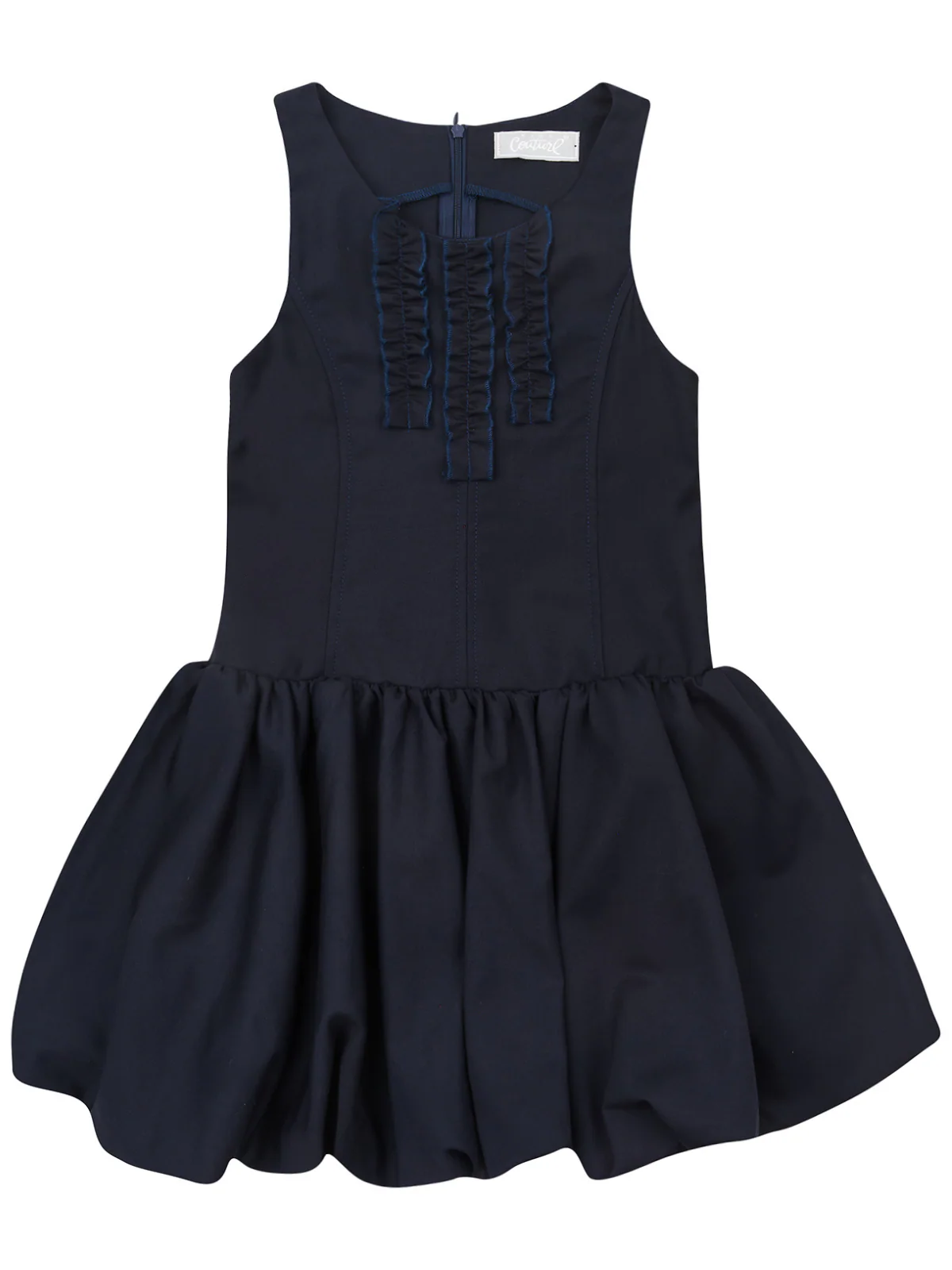 Chic Navy Ruffle Uniform Dress by Kids Couture - Image 4