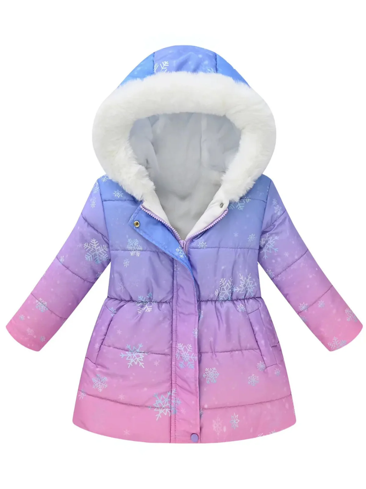 Snowflake Charm Quilted Puffer Coat - Image 2
