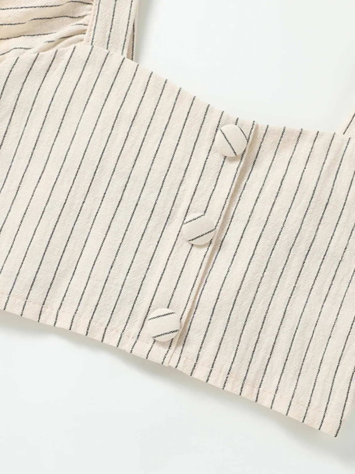 Chic Striped Flutter Sleeve Top & Belted Shorts Set - Image 9
