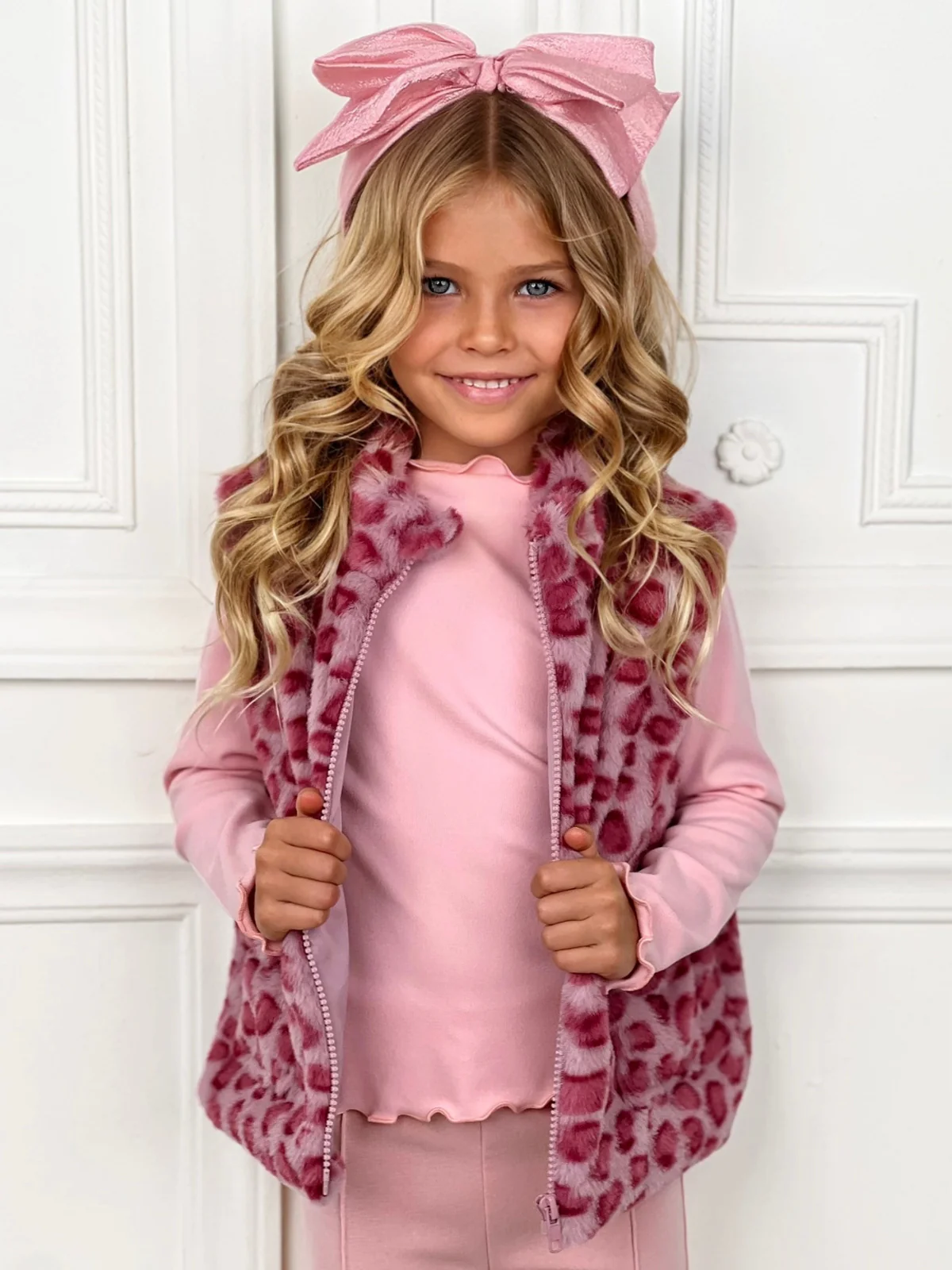 Chic & Wild Pink Leopard Faux Fur Vest - Image 3