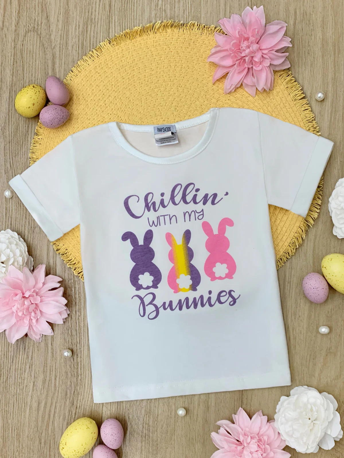 Chillin’ with My Bunnies Easter Graphic T-Shirt - Image 2