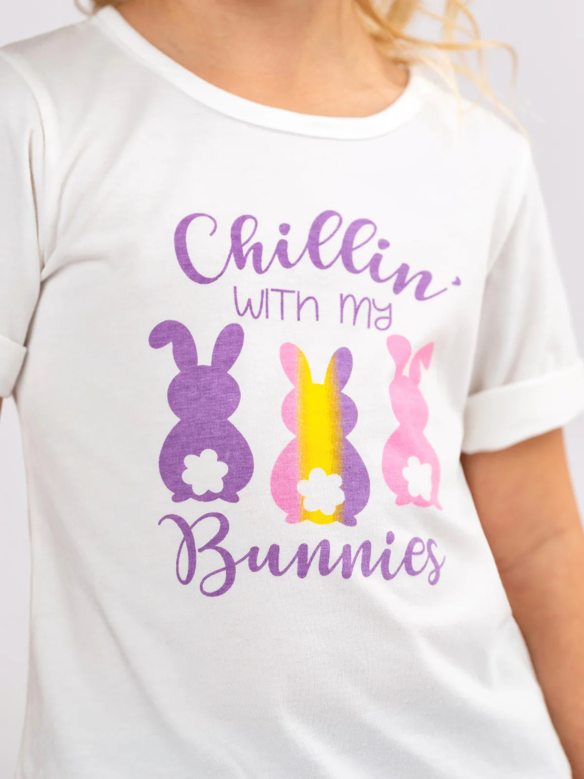 Chillin’ with My Bunnies Easter Graphic T-Shirt - Image 3
