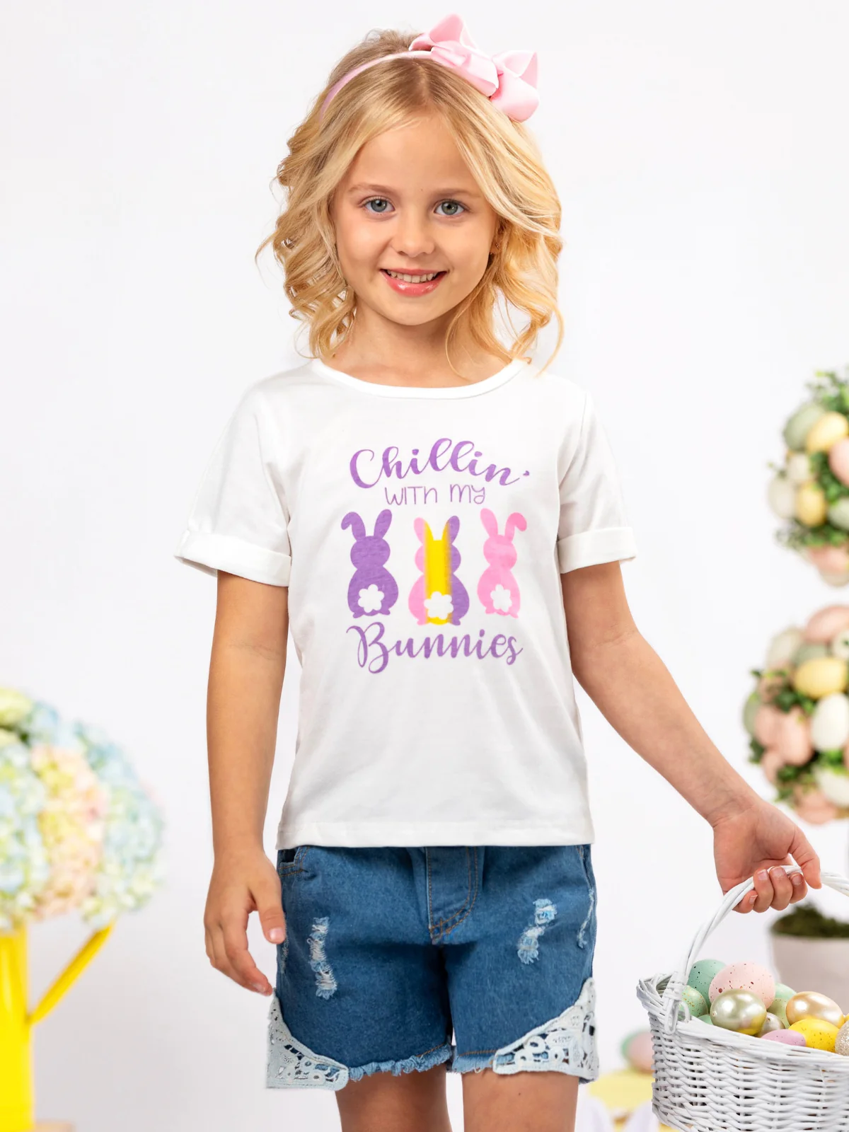 Chillin’ with My Bunnies Easter Graphic T-Shirt - Image 6