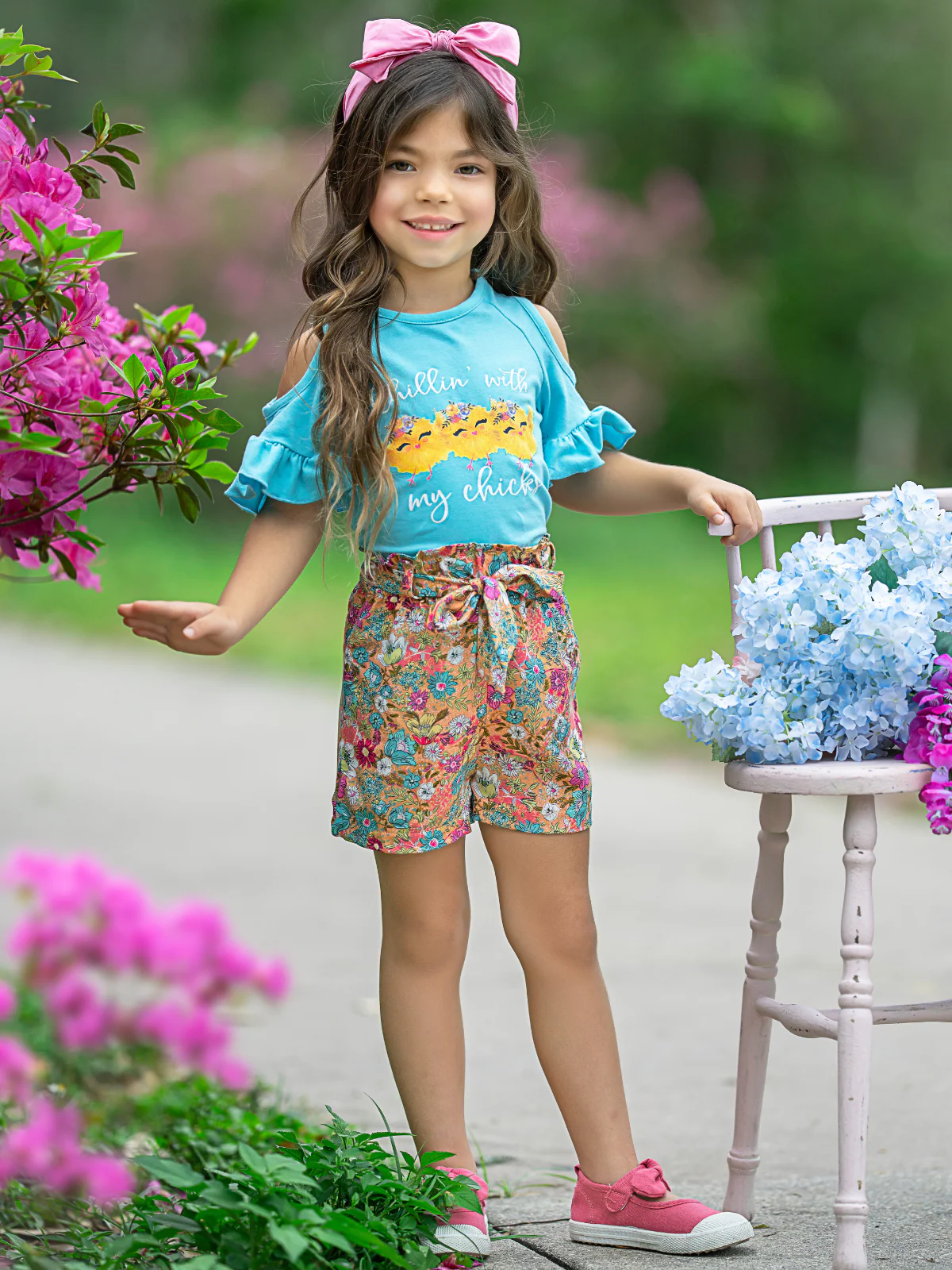 Chillin' with My Chicks Easter Top and Short Set - Image 2