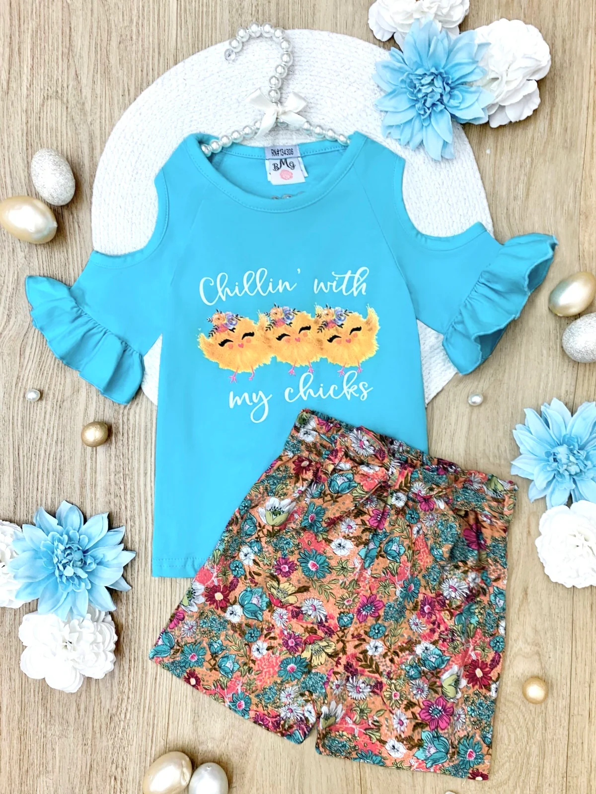 Chillin' with My Chicks Easter Top and Short Set - Image 4