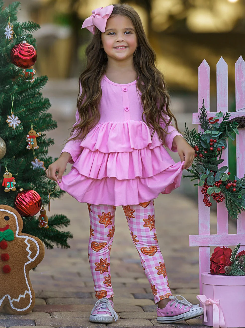 Christmas Cookies Tiered Ruffle Tunic and Legging Set - Image 6