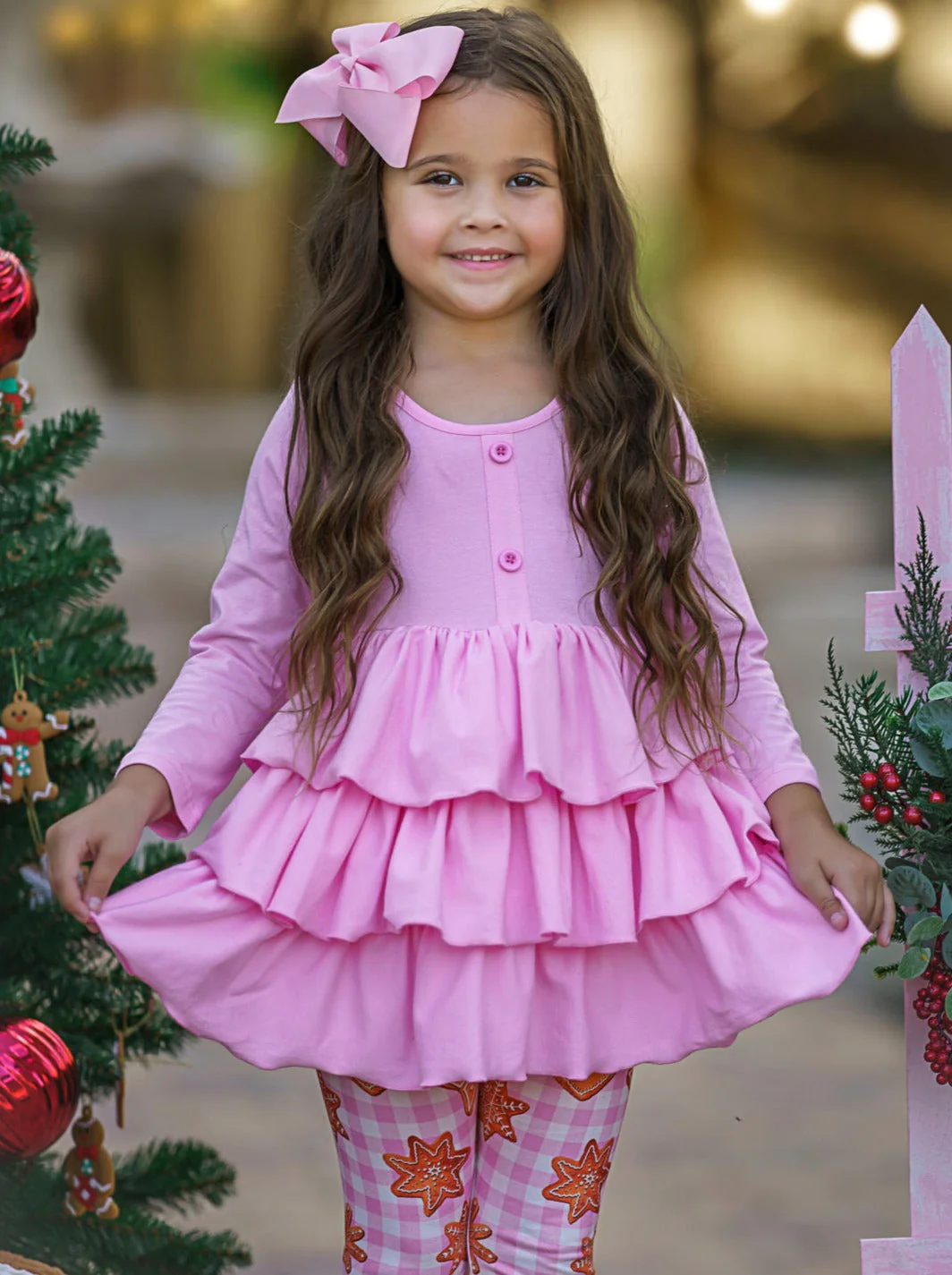 Christmas Cookies Tiered Ruffle Tunic and Legging Set - Image 7