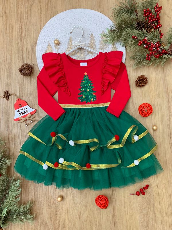 Holiday Cheers Christmas Tree Tutu Dress - Image 2
