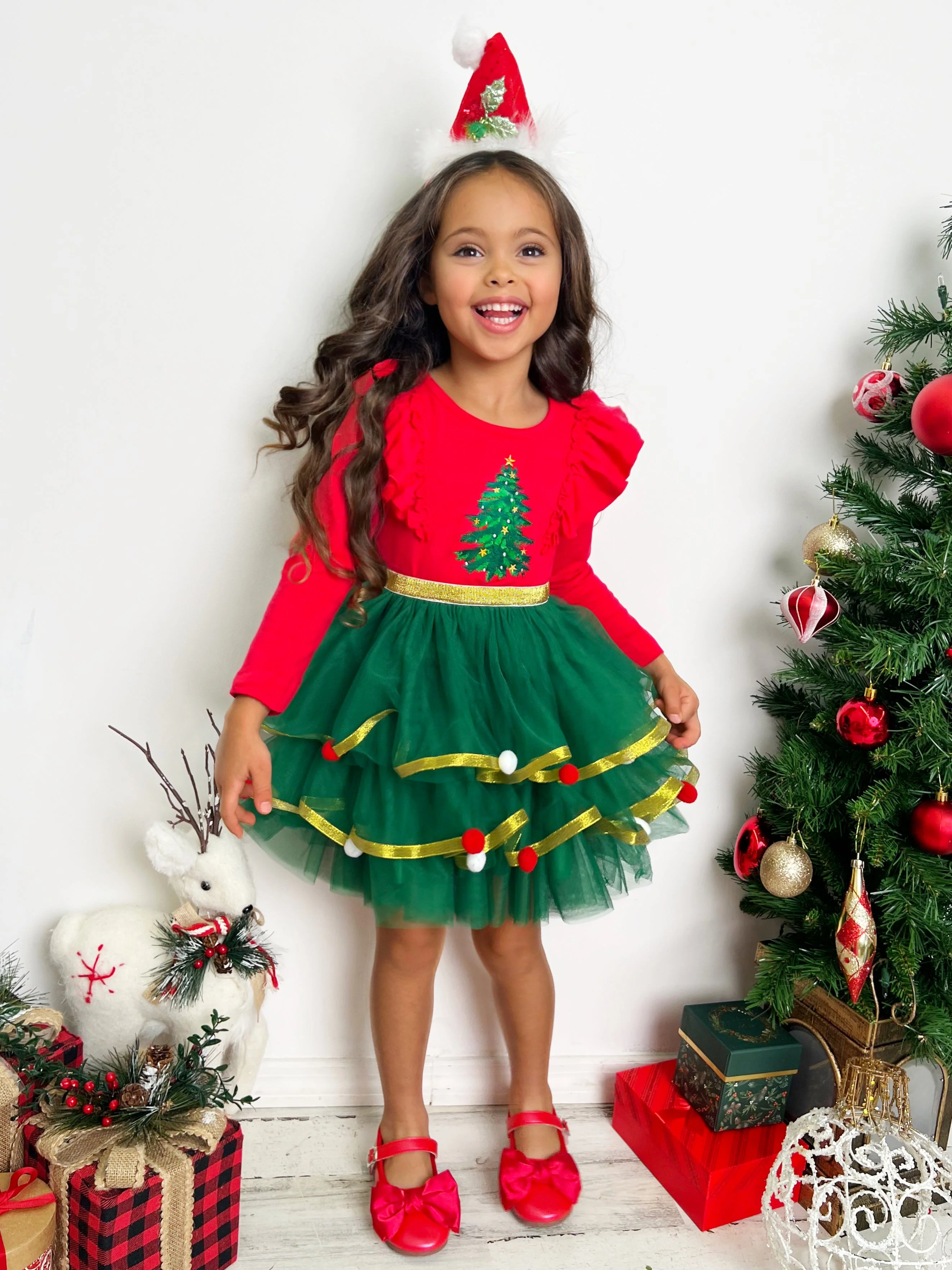 Holiday Cheers Christmas Tree Tutu Dress - Image 3