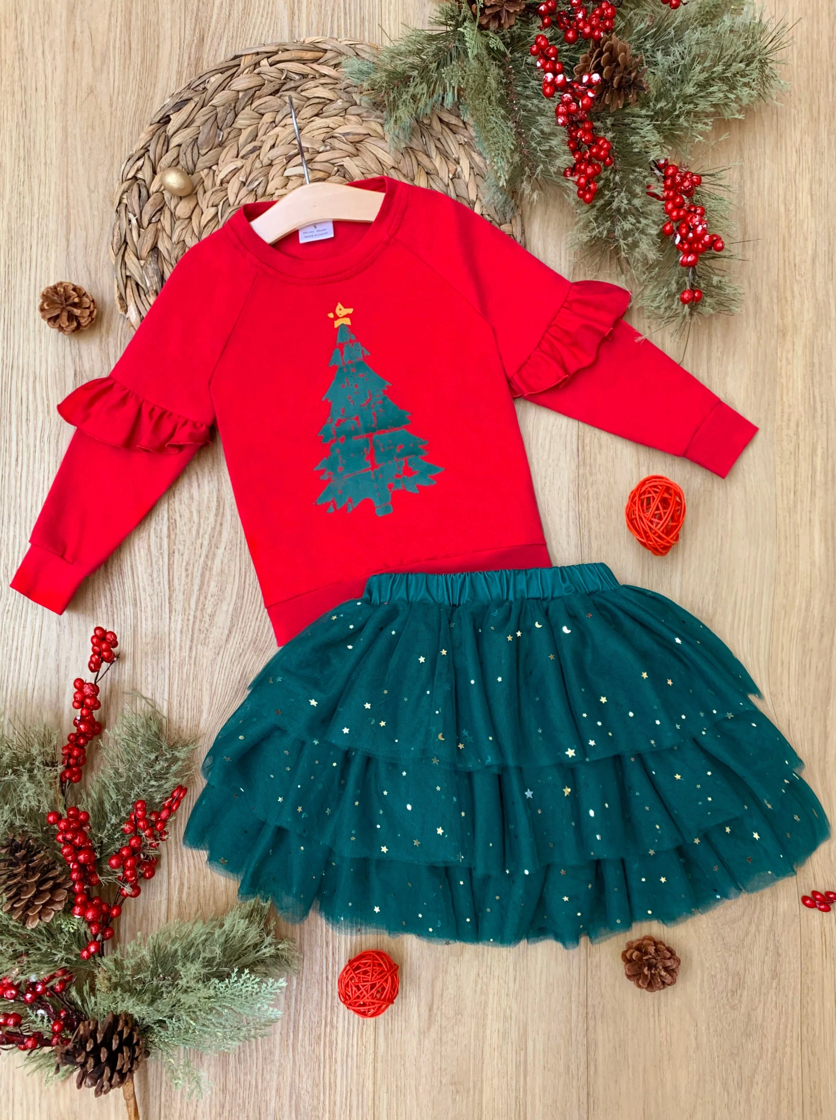 Light Up The Room Christmas Tree Tutu Skirt Set - Image 2