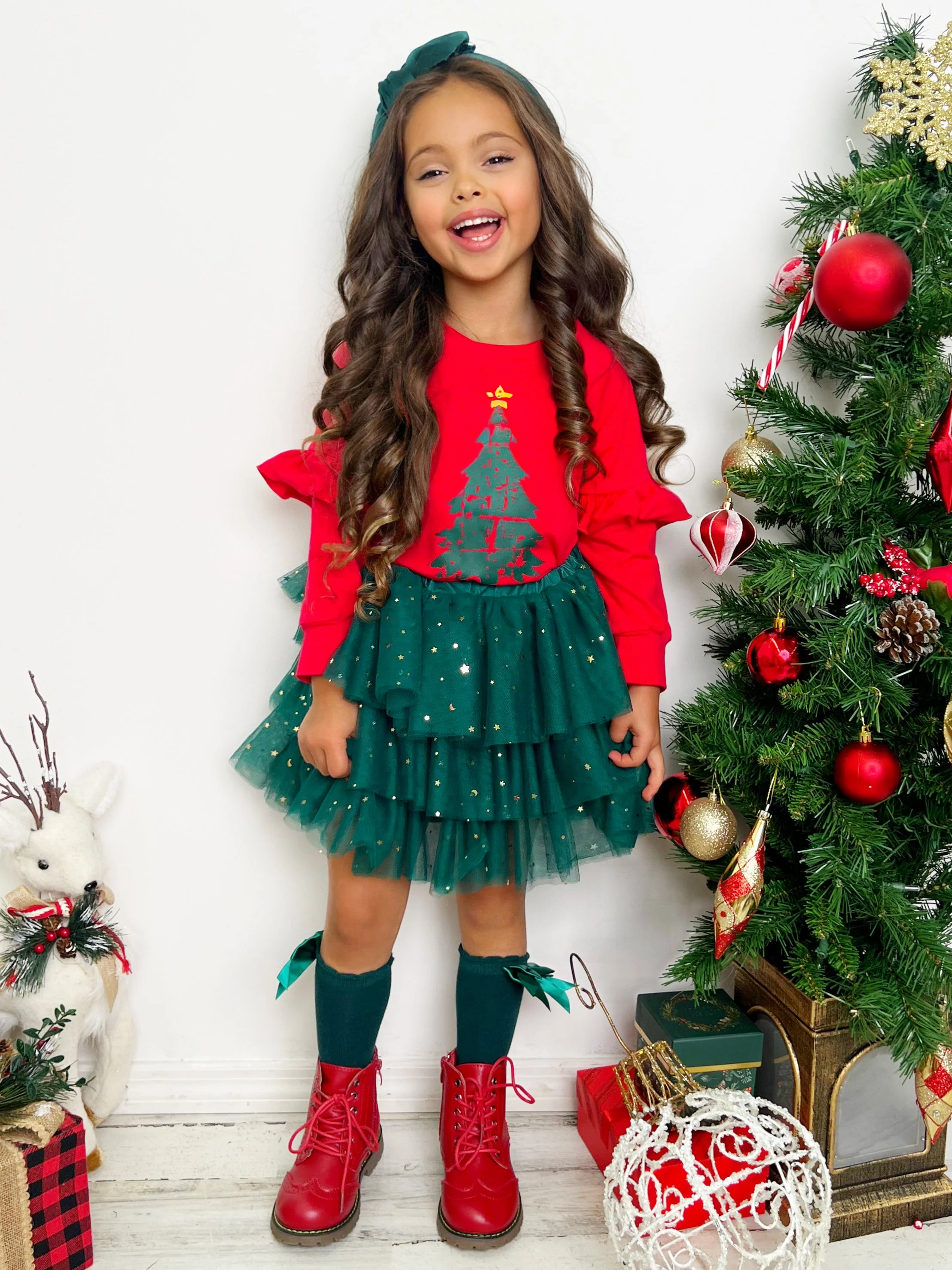 Light Up The Room Christmas Tree Tutu Skirt Set - Image 7