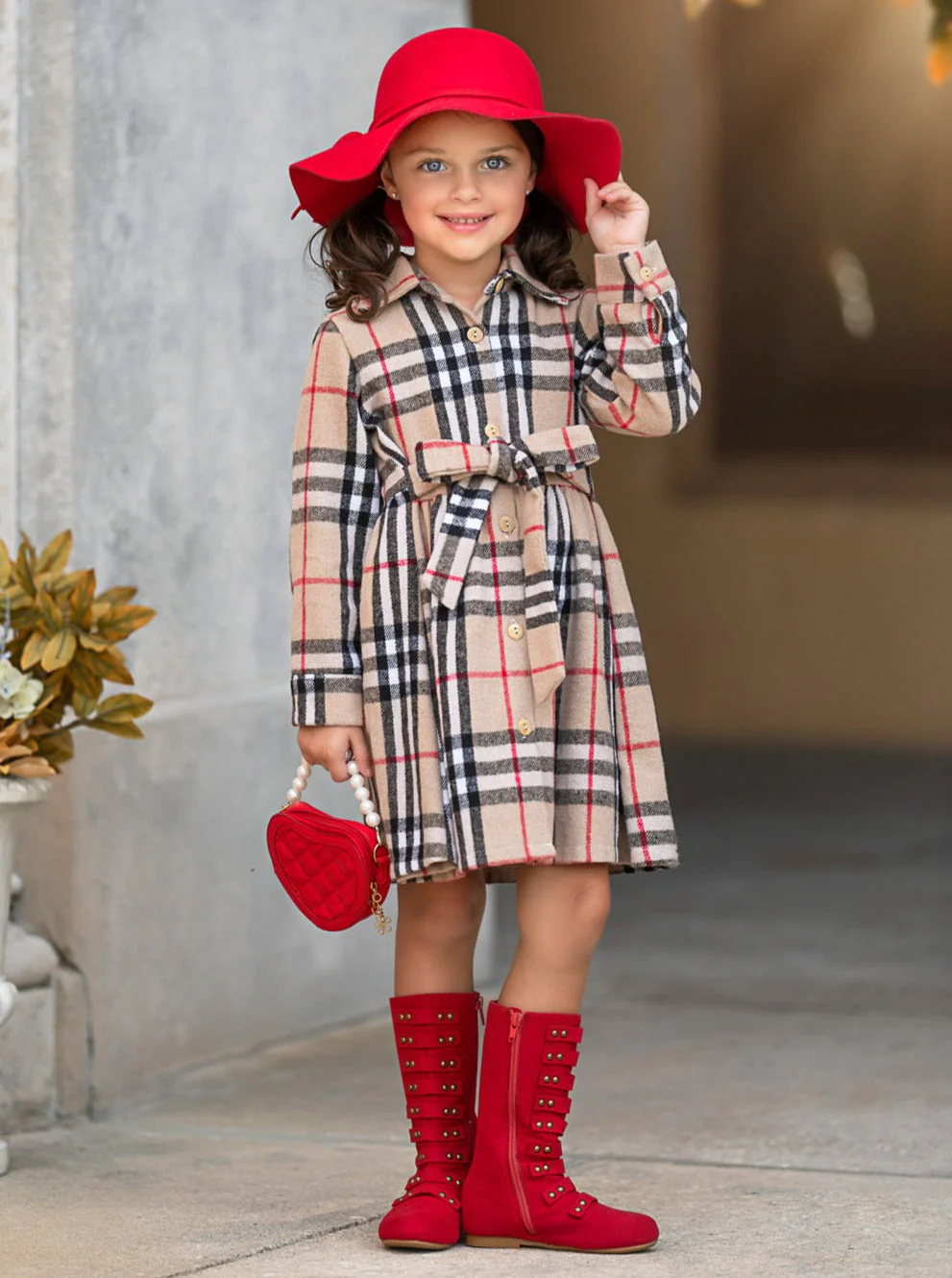 Classic Plaid Long Sleeve Flannel Shirt Dress - Image 5