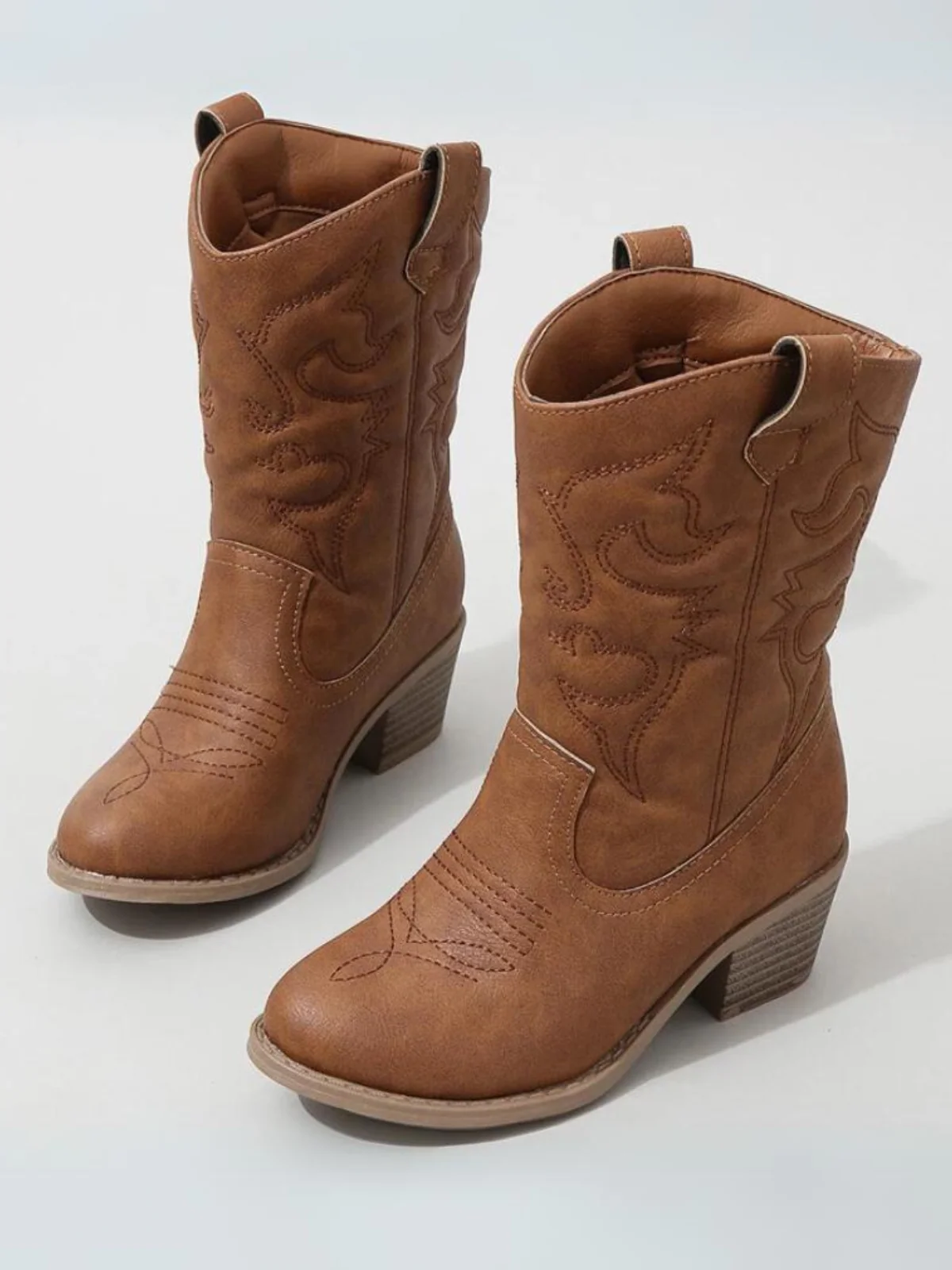 Round It Up! Brown Western Cowboy Boots By Liv and Mia - Image 3