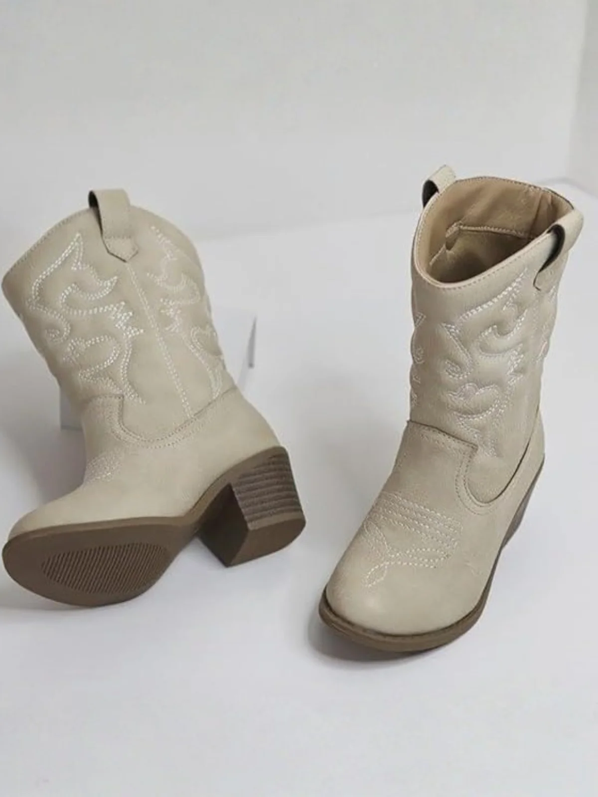 Round It Up! Beige Western Cowboy Boots  By Liv and Mia - Image 6