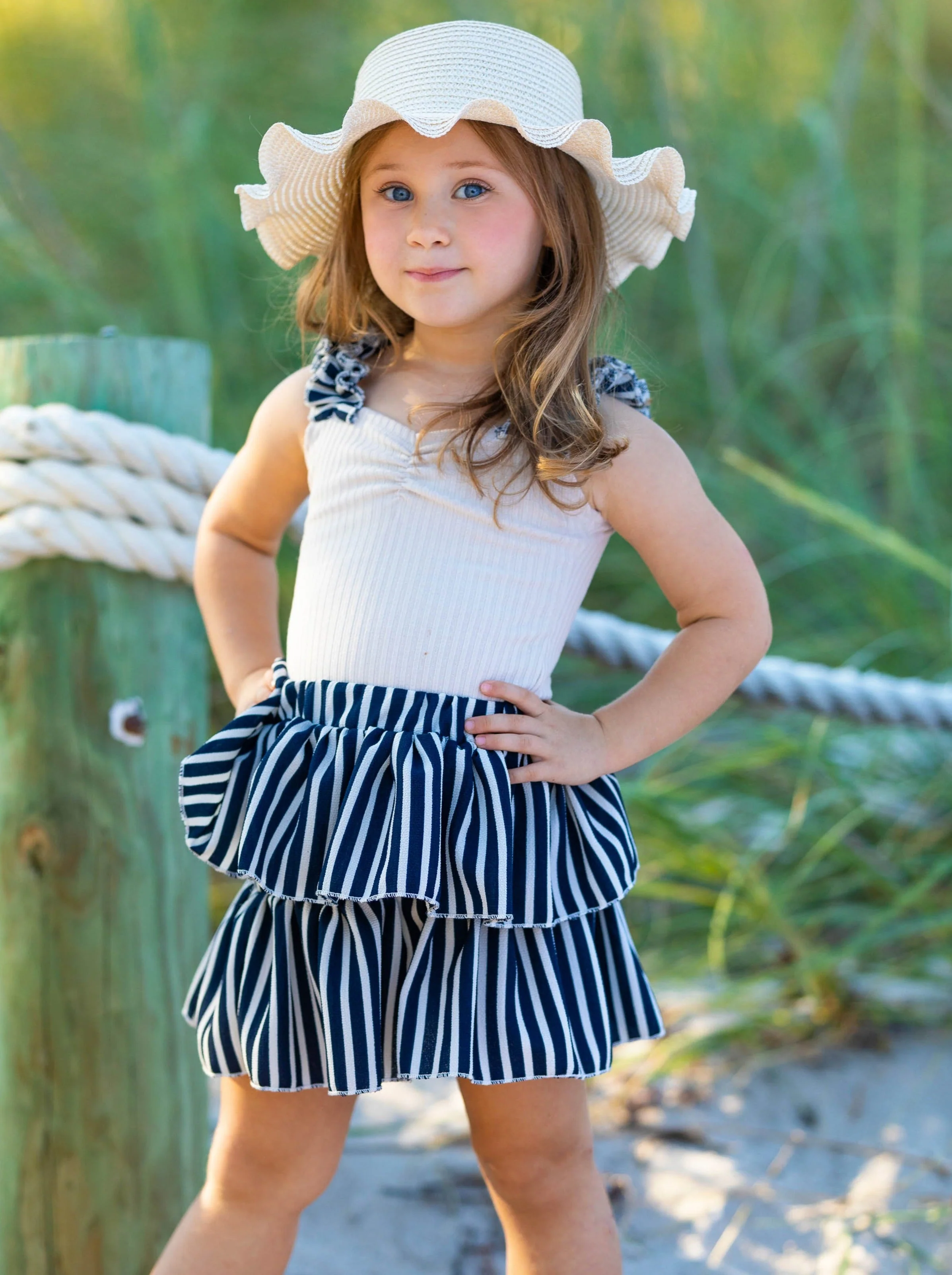Classy Lifestyle Ruffled Tank and Skirt Set - Image 2