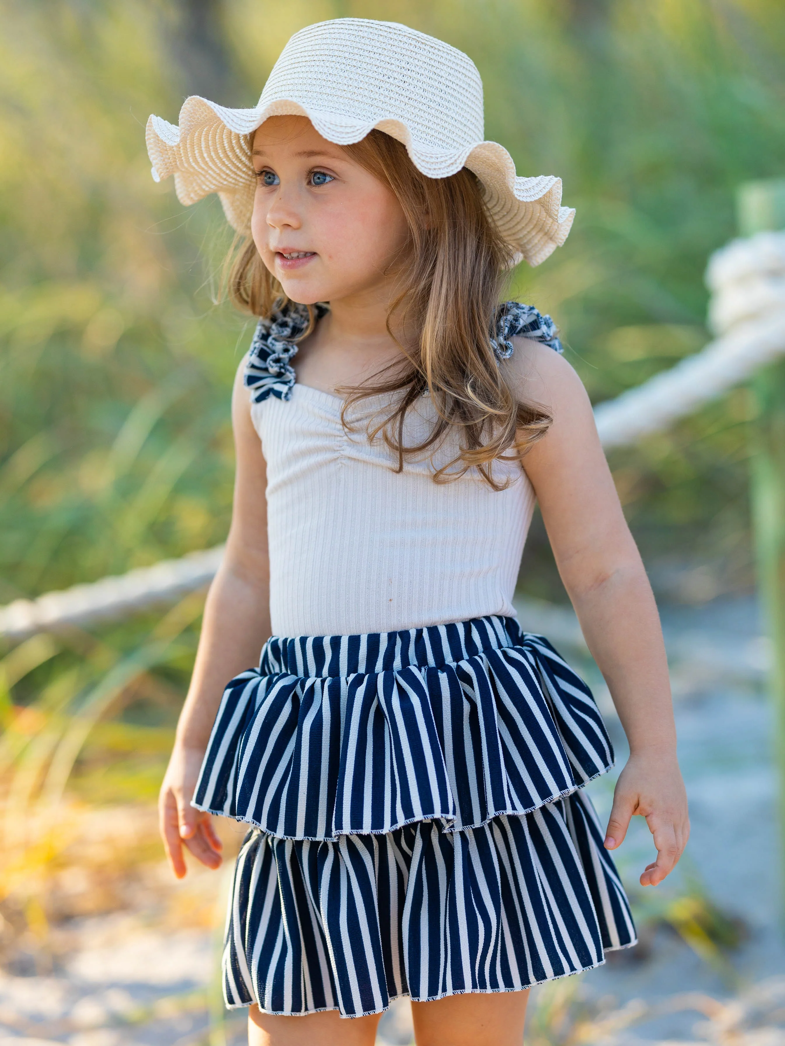 Classy Lifestyle Ruffled Tank and Skirt Set - Image 5