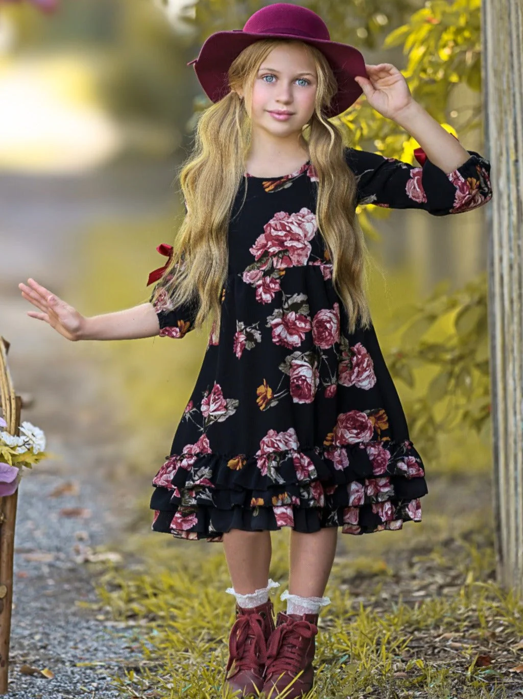 Romantic Rose Floral Cloda Dress - Image 3