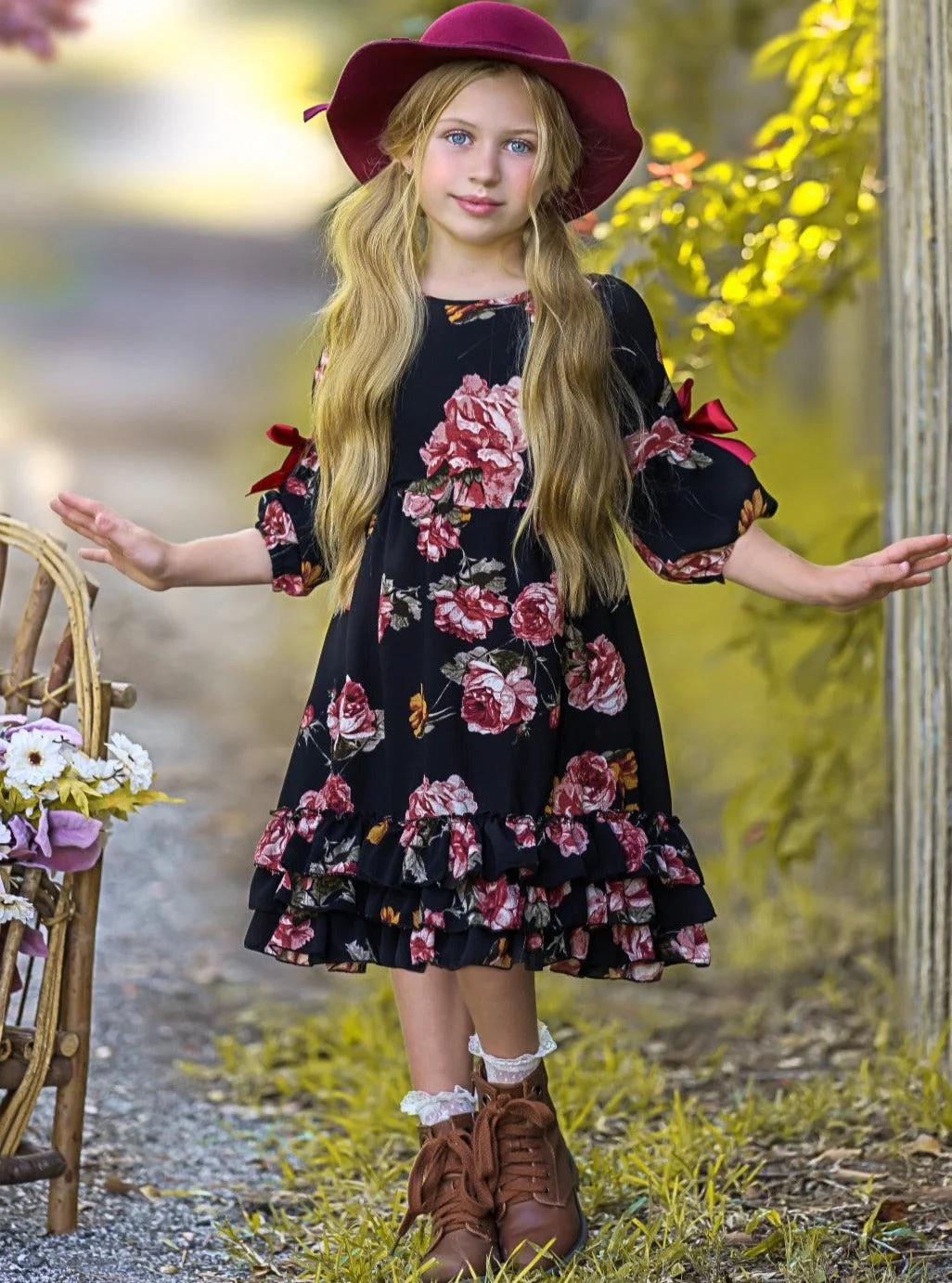 Romantic Rose Floral Cloda Dress - Image 4