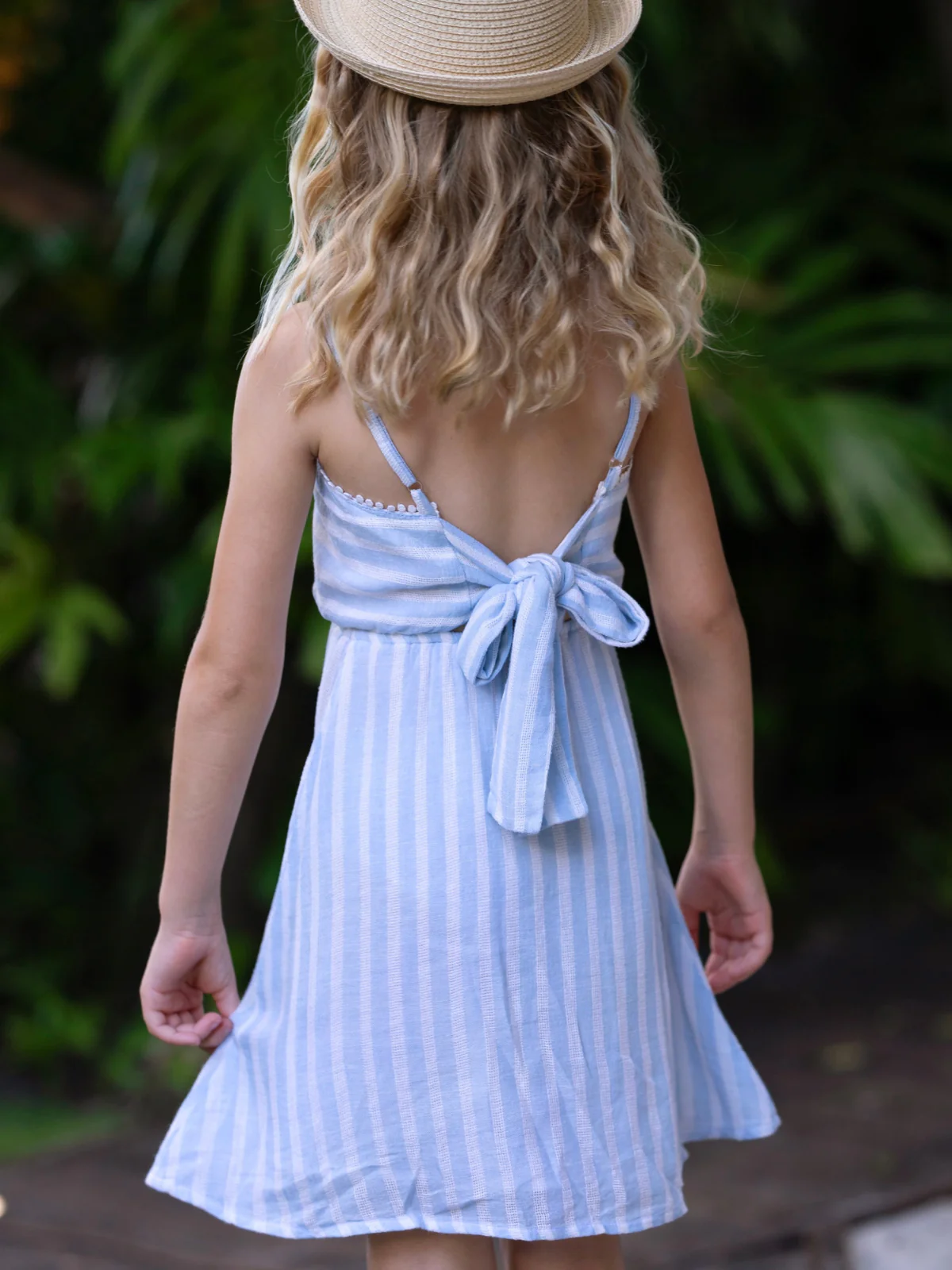 Coastal Blue Stripe Cotton Sundress - Image 4